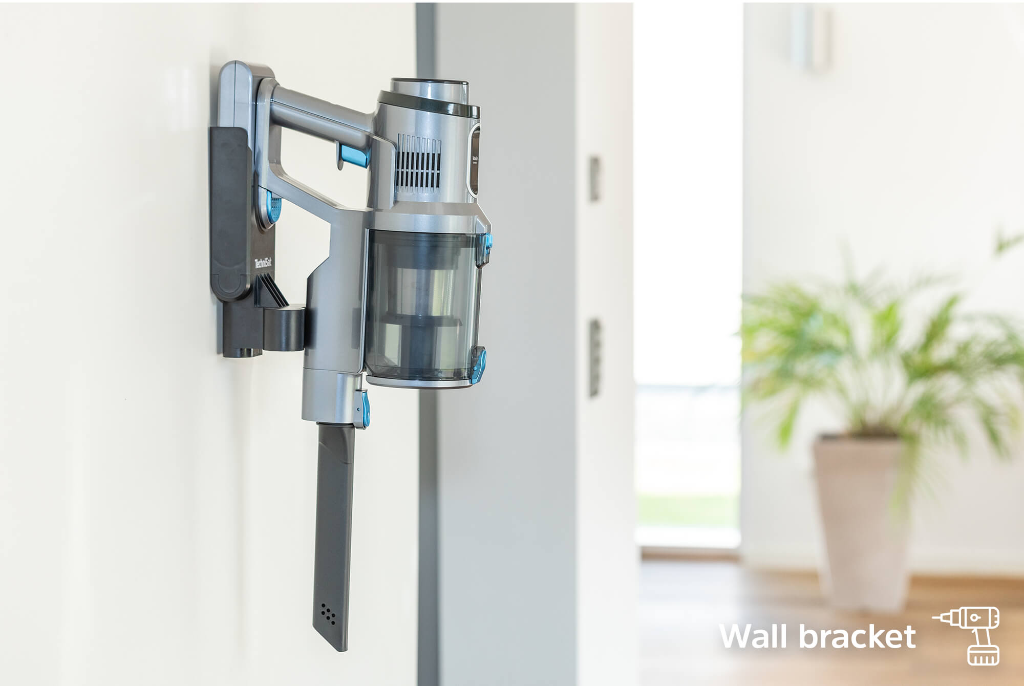 Akku Staubsauger mit Wandhalterung inklusive Ladestation