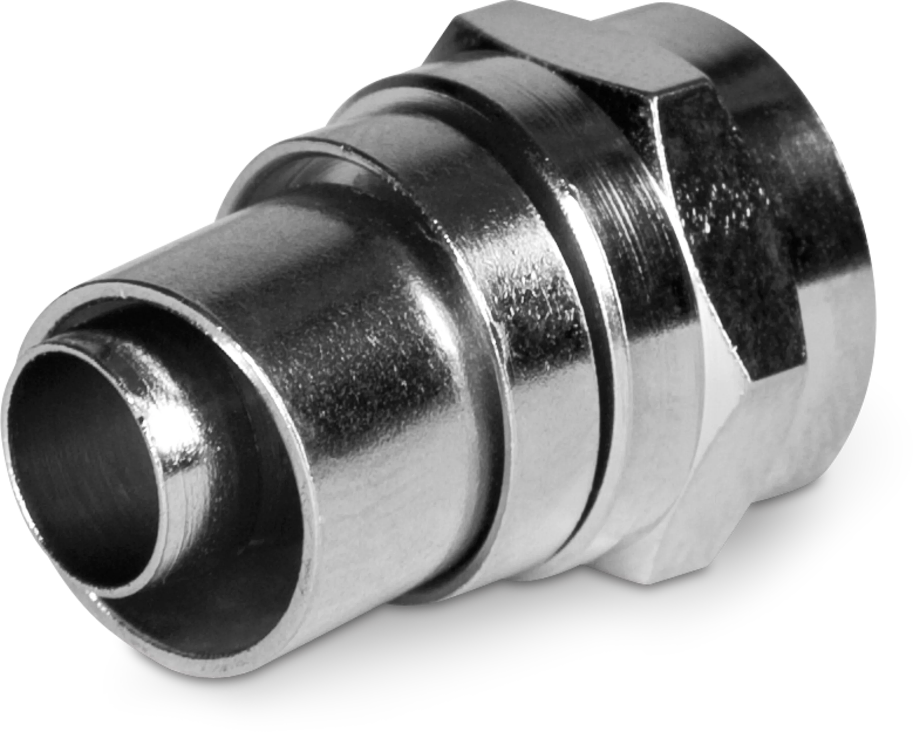 COAXial crimp connector, 2-piece, for COAXSAT 2150 (100 pcs.) Frontal, Front