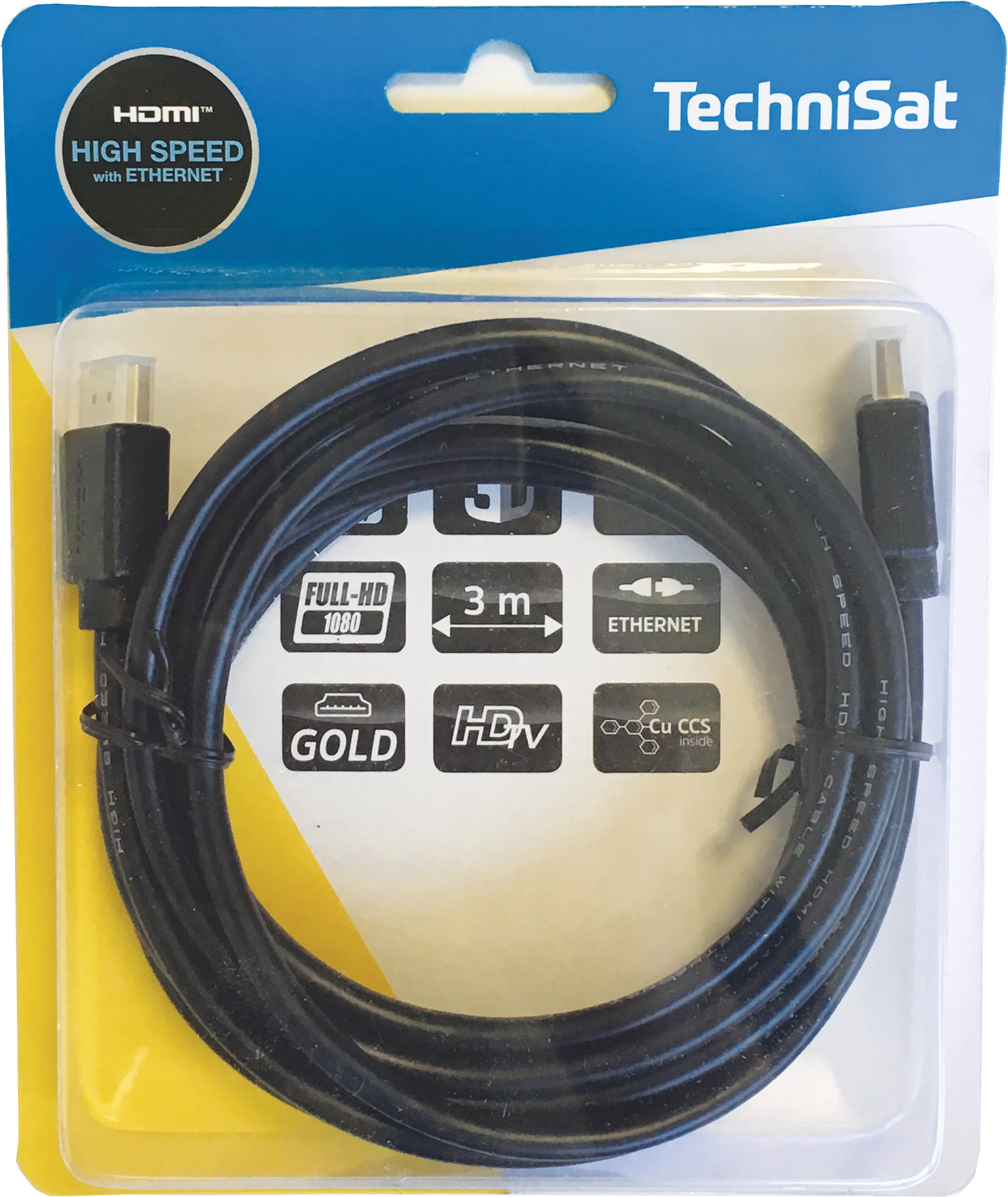 High Speed HDMI™; 3 m Frontal, Front