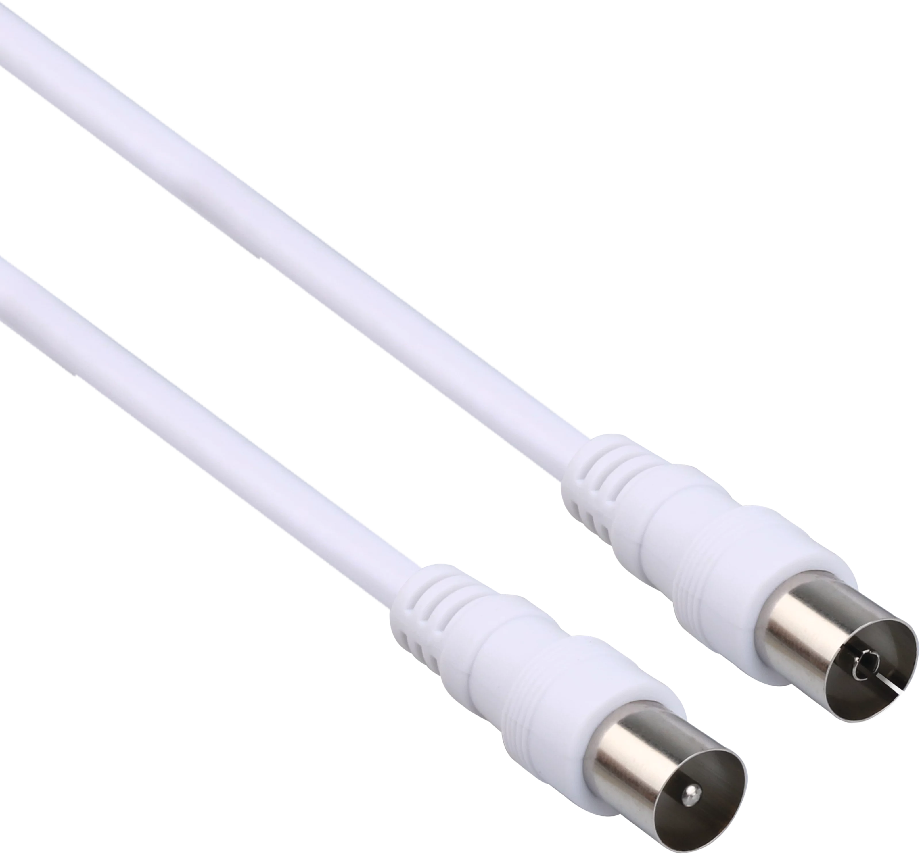 Kabel antenowy IEC; 1,5 m, biały Frontal, Front