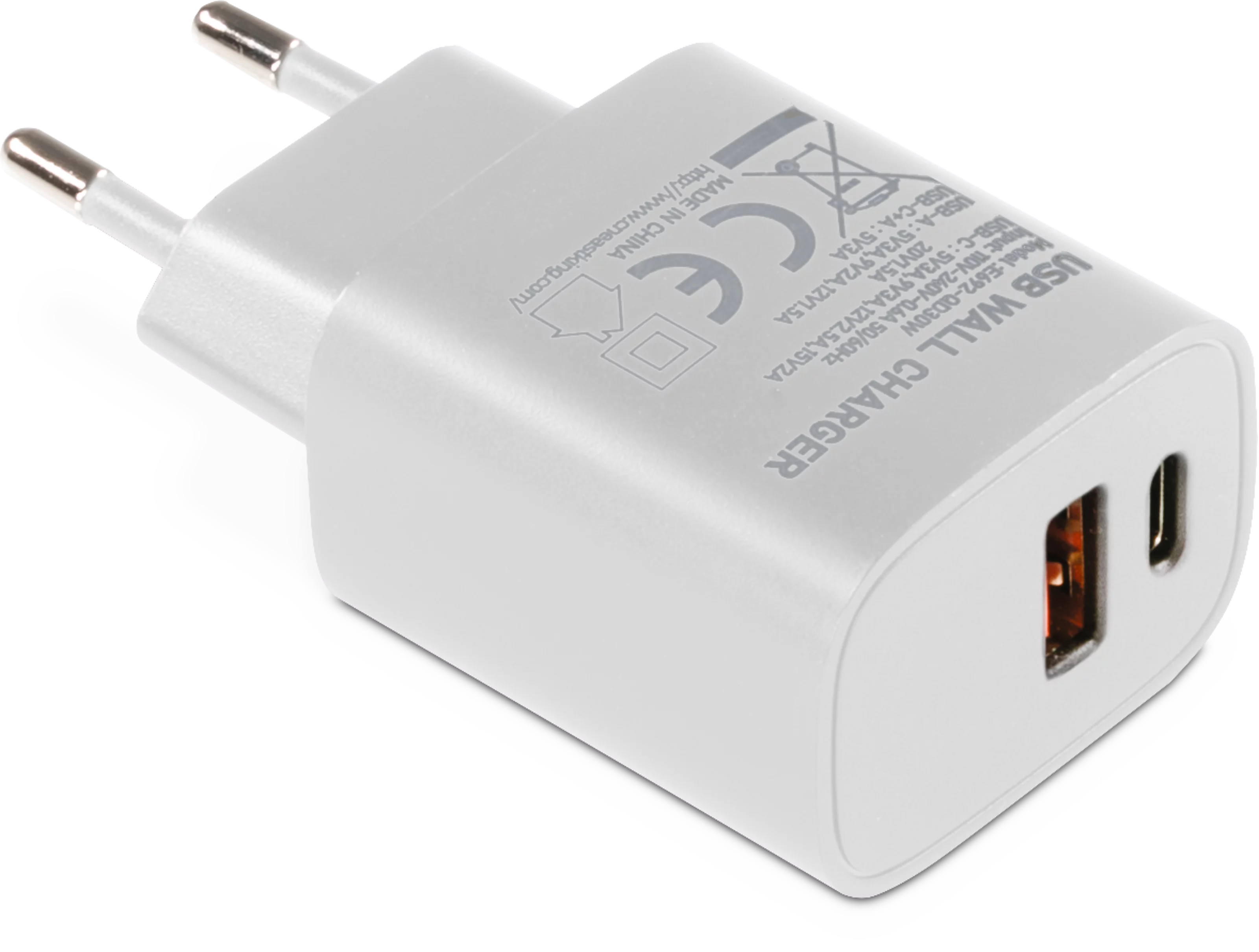 USB-C power supply unit, white Schräg, Rechts