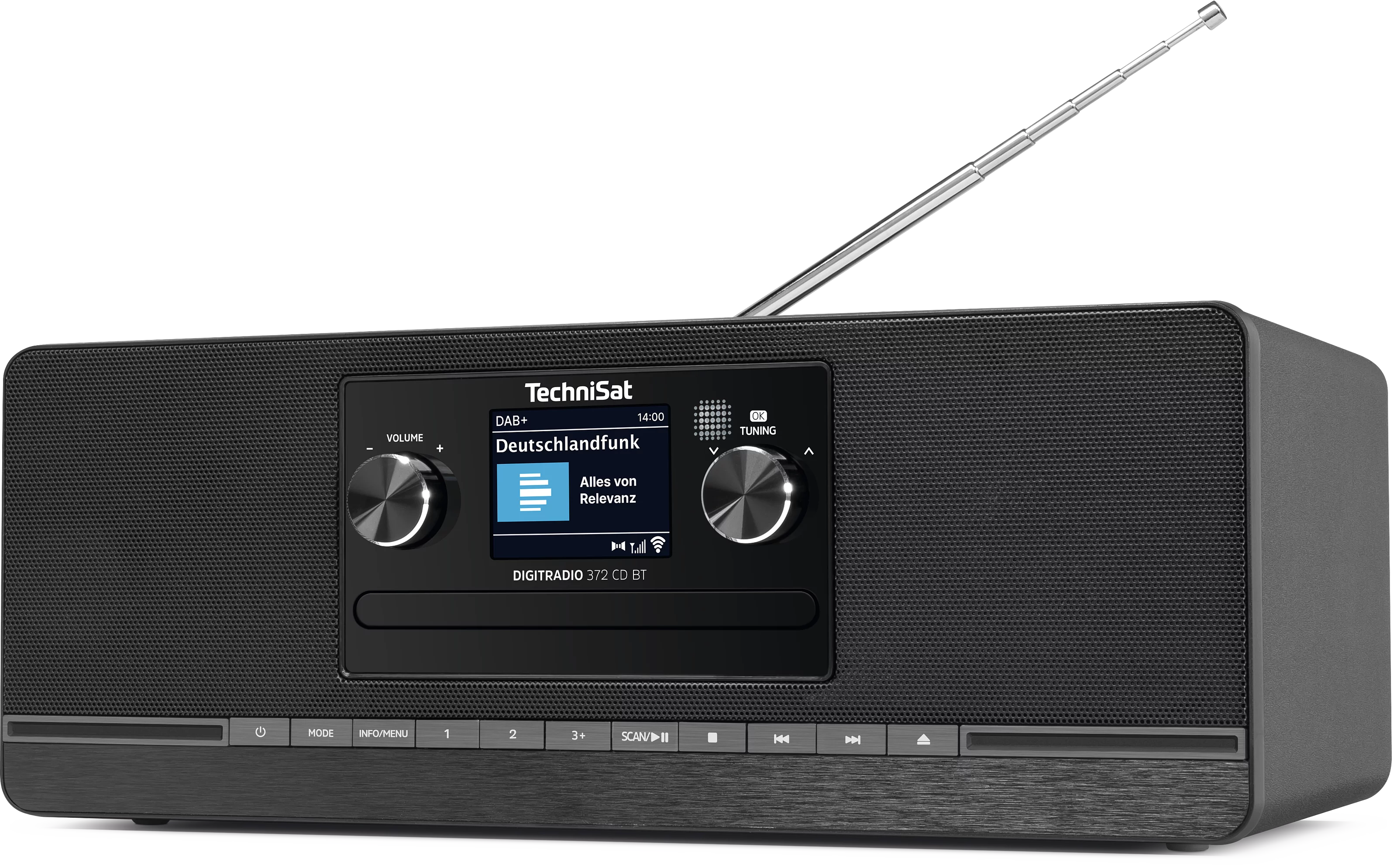 DIGITRADIO 372 CD BT, black Schräg, Links