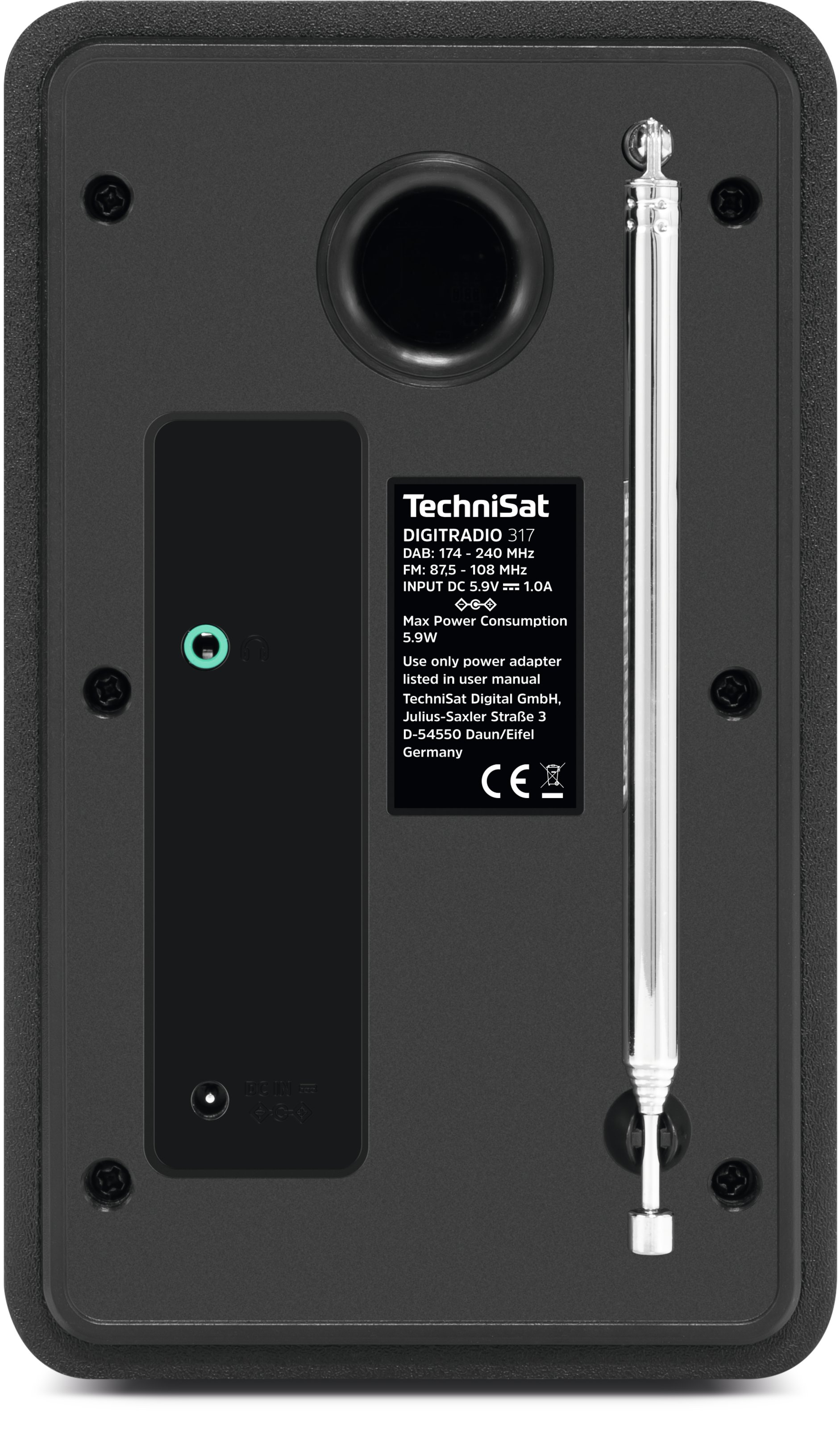 DIGITRADIO 317, black Frontal, Rück