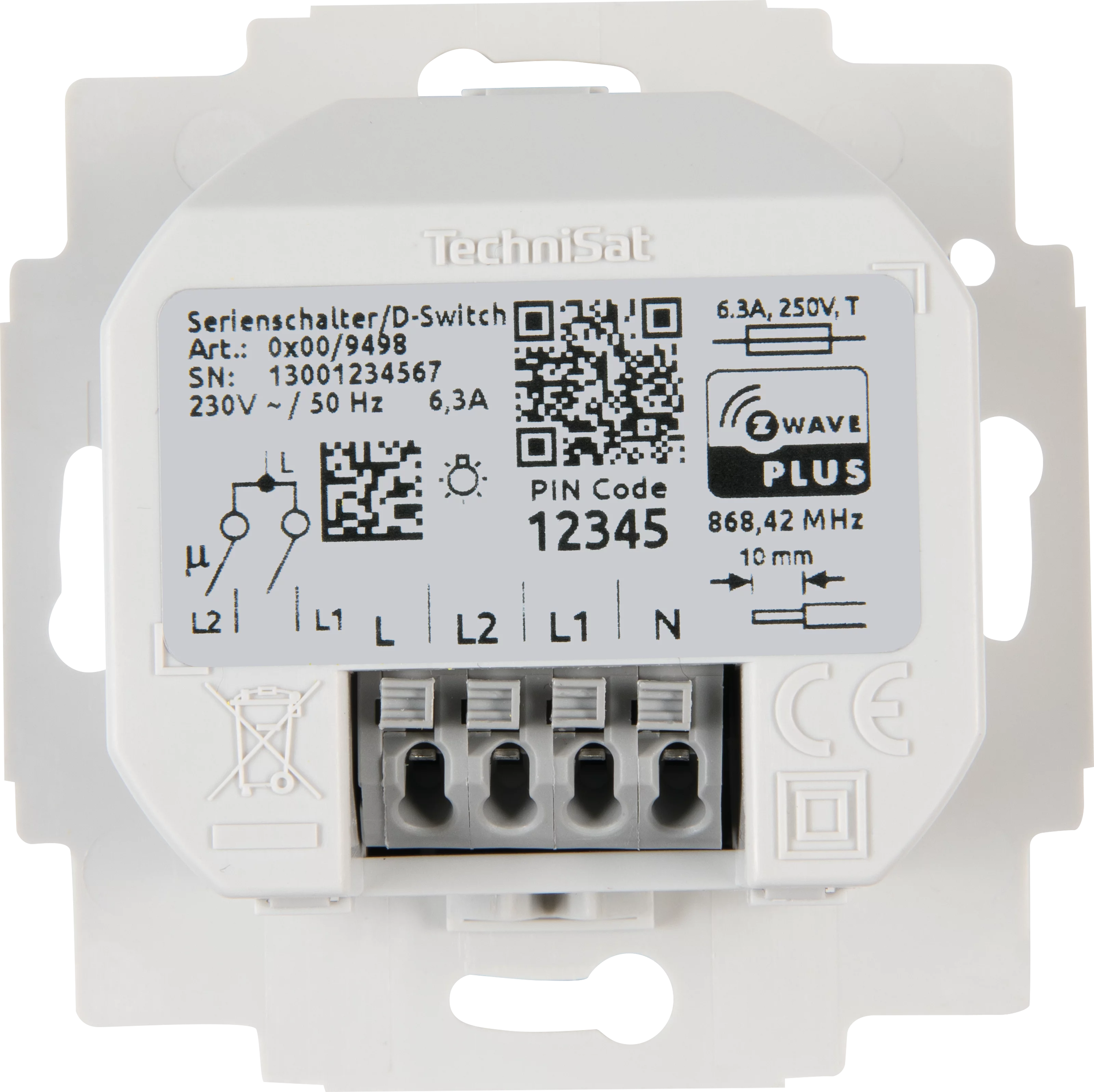 Podtynkowy sterownik światła, podwójny, kompatybilny z Busch-Jaeger Frontal, Rück