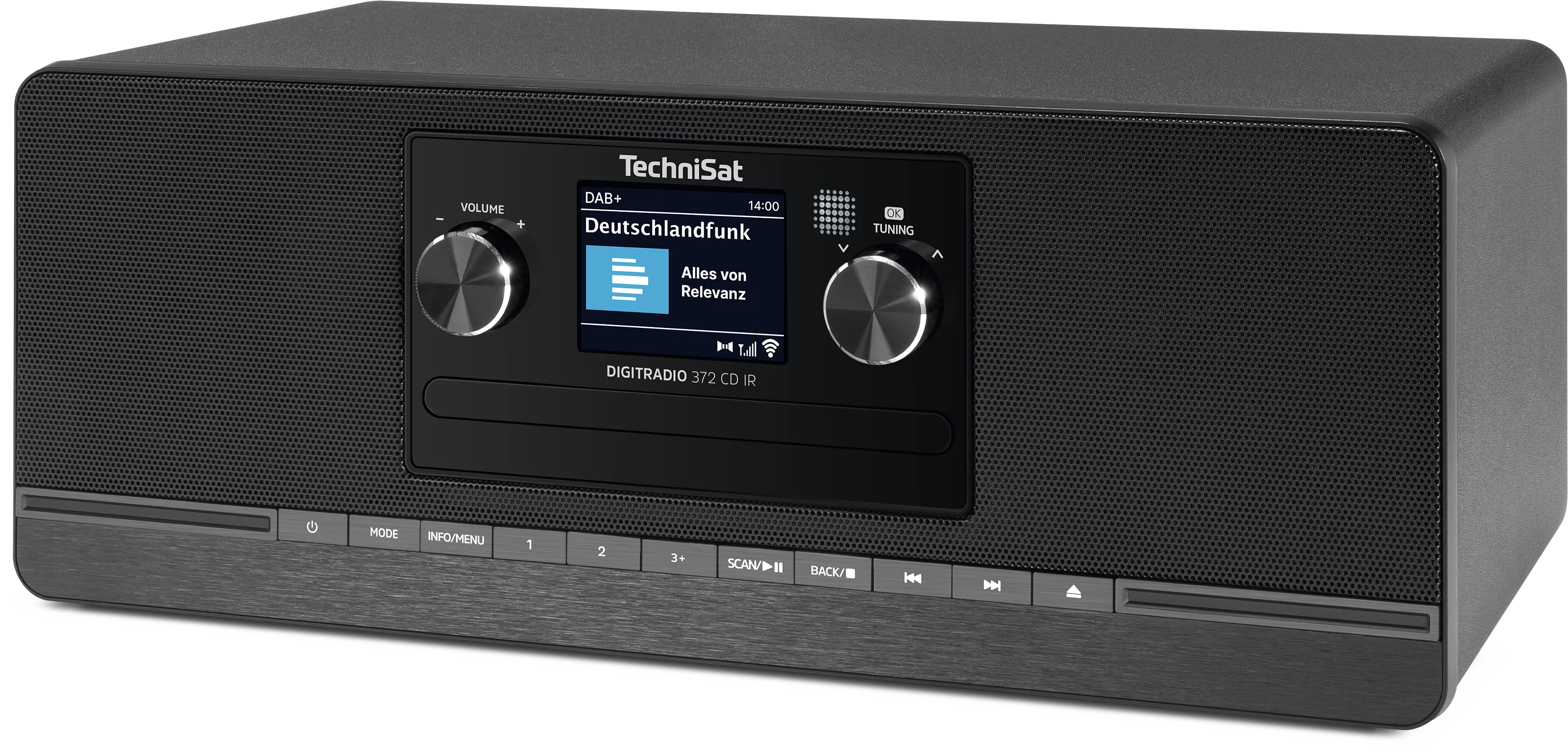 DIGITRADIO 372 CD IR, black Schräg, Links