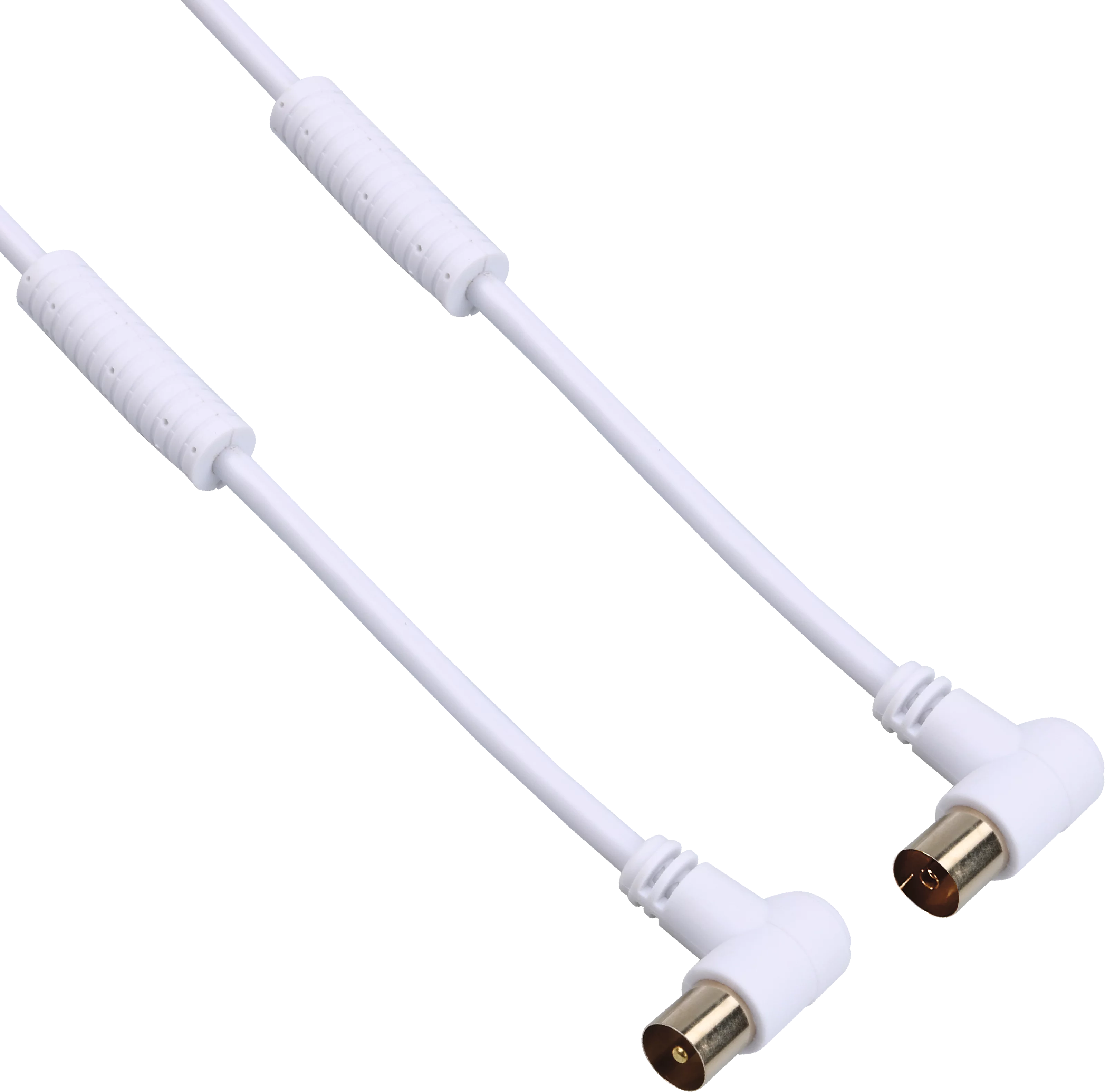 IEC angular antenna cable; 1.5 m, white Frontal, Front