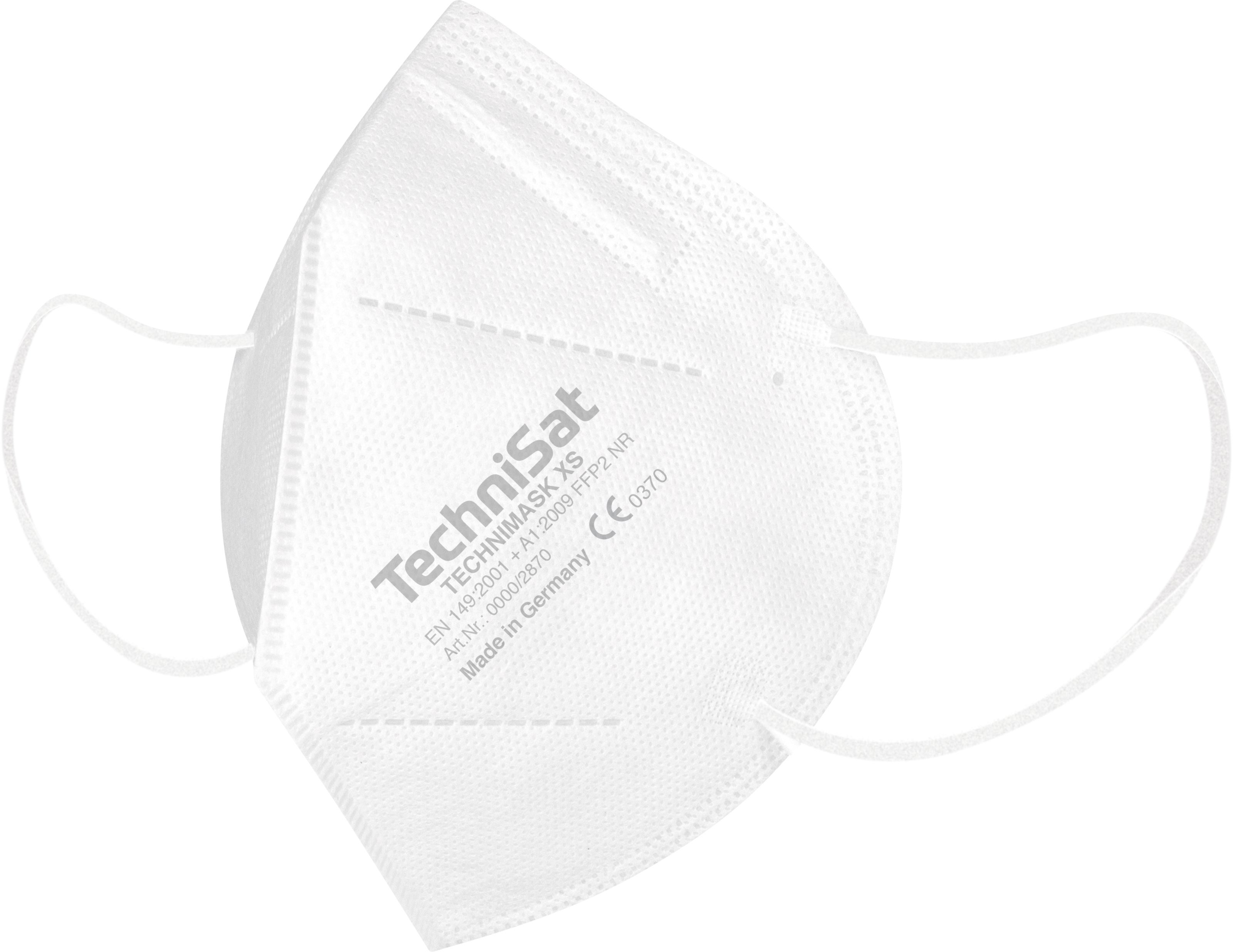 TECHNIMASK XS, 20 Stück (4 Polybeutel mit je 5 Stück) Schräg, Links