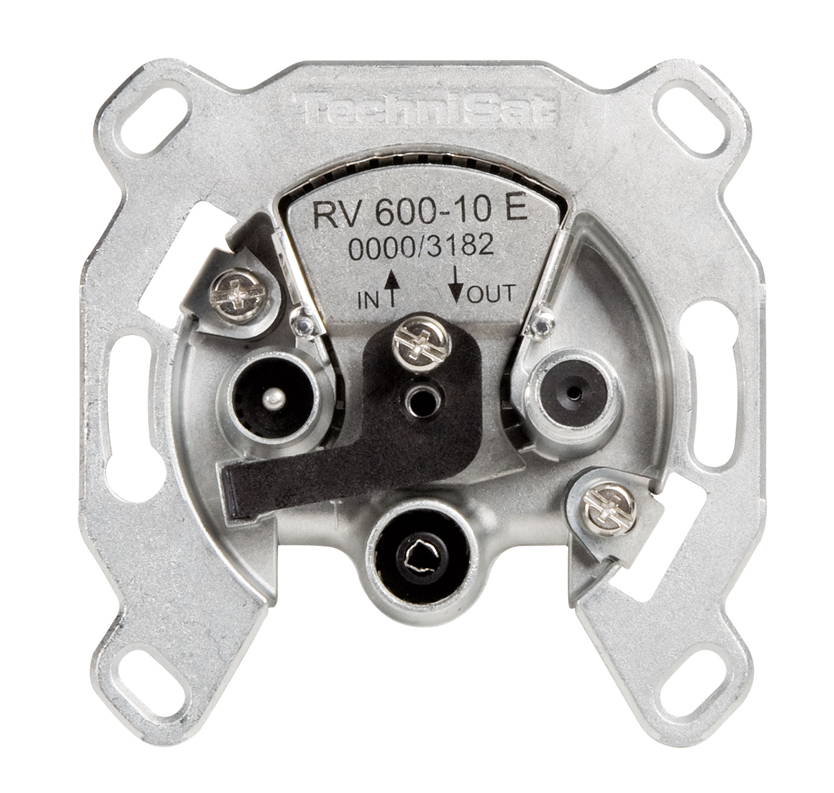 Transfer socket RV 600-10E with overcharge protection and and securityelectronic Frontal, Front