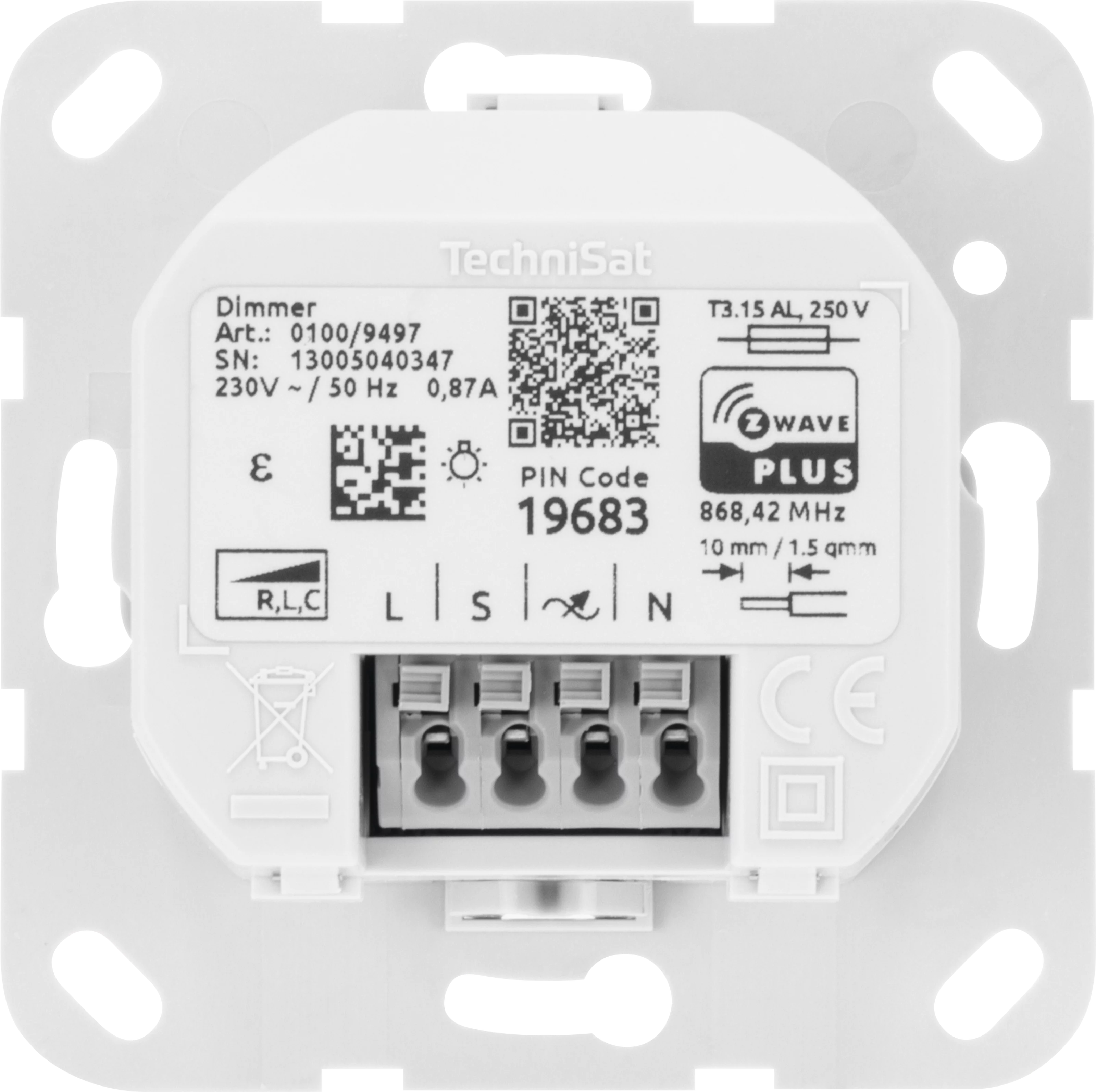 Podtynkowy ściemniacz do światła, kompatybilny z Gira Frontal, Rück
