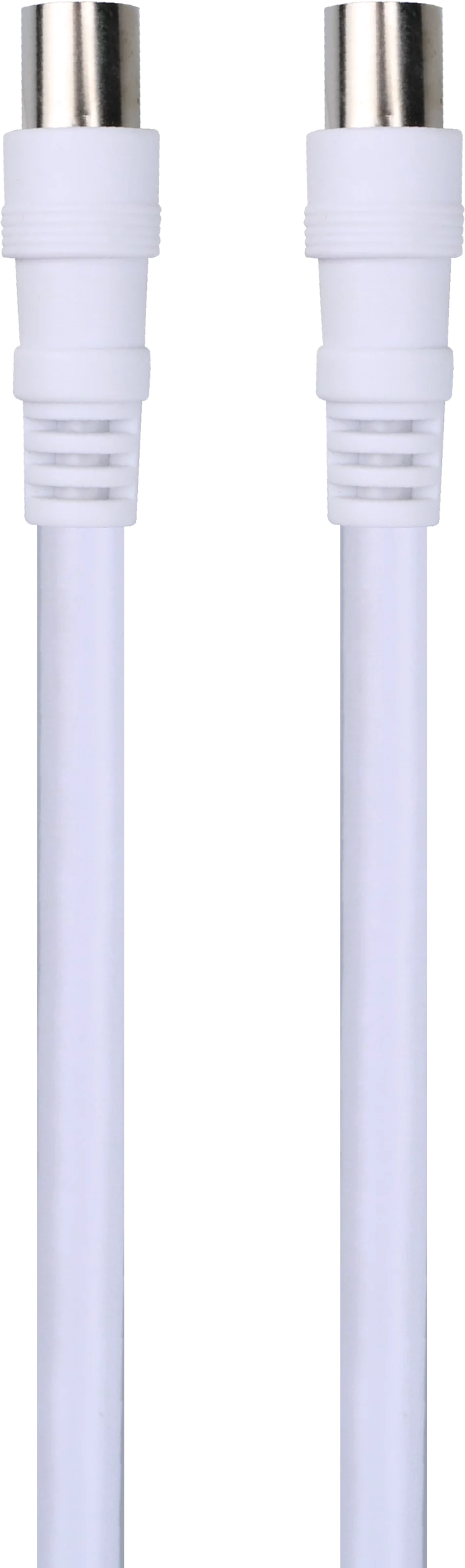 IEC antenna cable; 1.5 m, white Schräg, Links