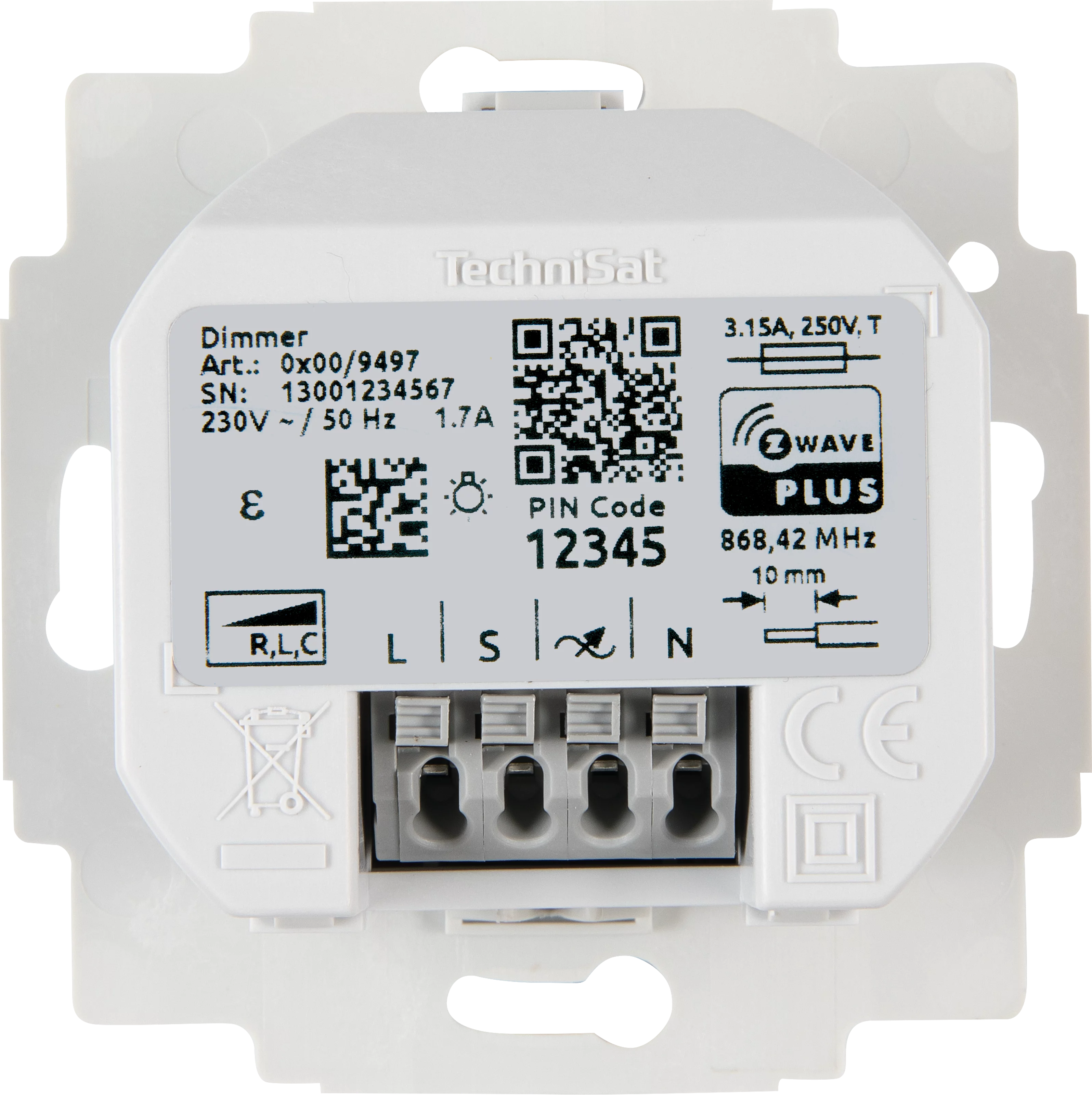 Podtynkowy ściemniacz do światła, kompatybilny z  Busch-Jaeger Frontal, Rück