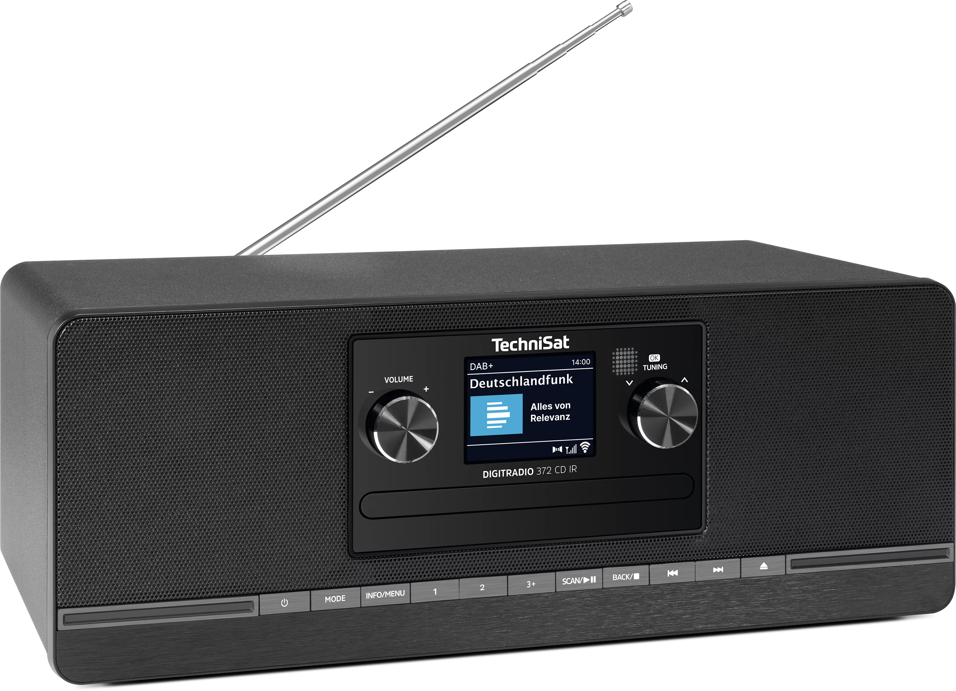 DIGITRADIO 372 CD IR, black Schräg, Rechts