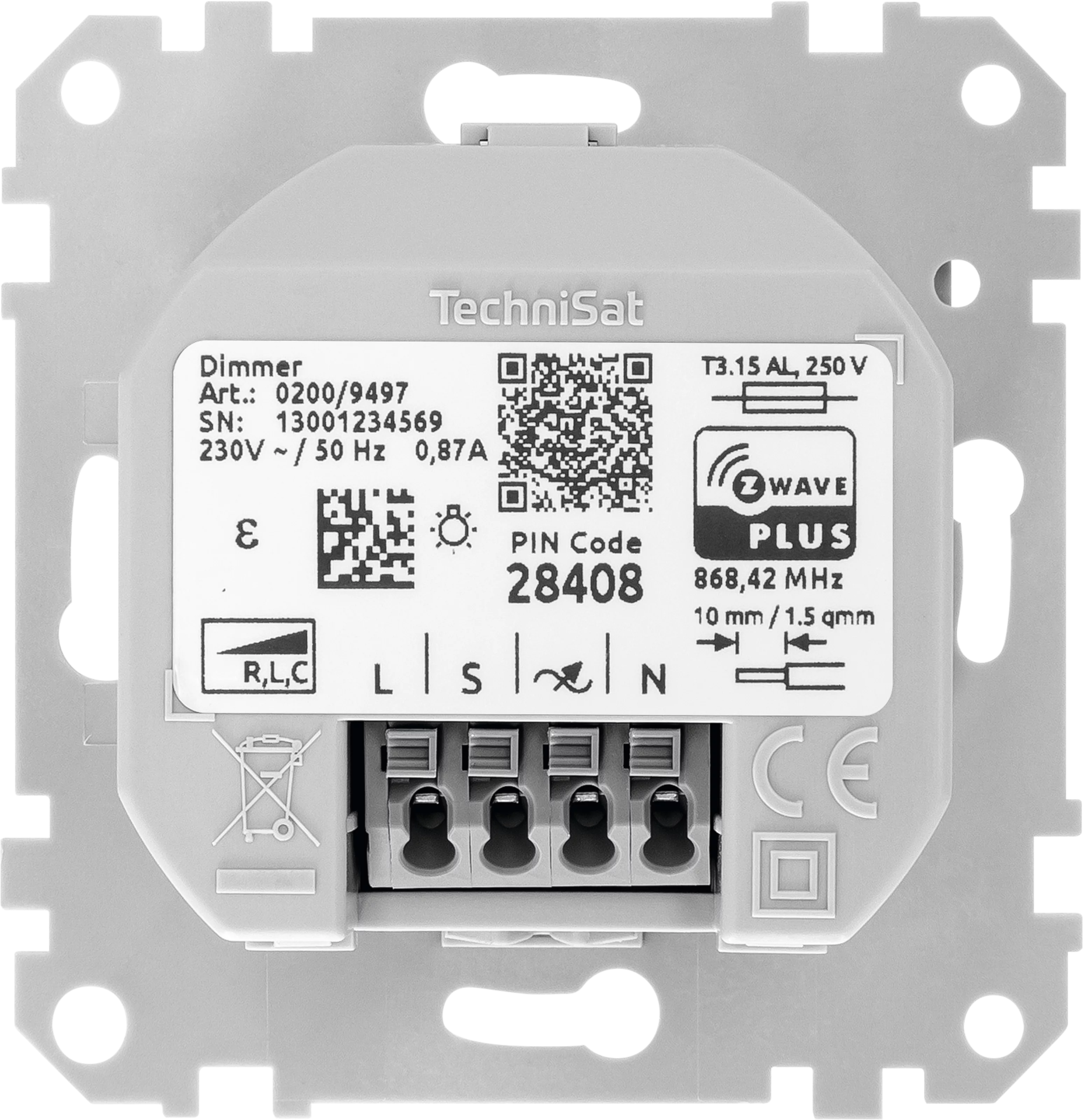 Podtynkowy ściemniacz do światła, kompatybilny z Merten Frontal, Rück