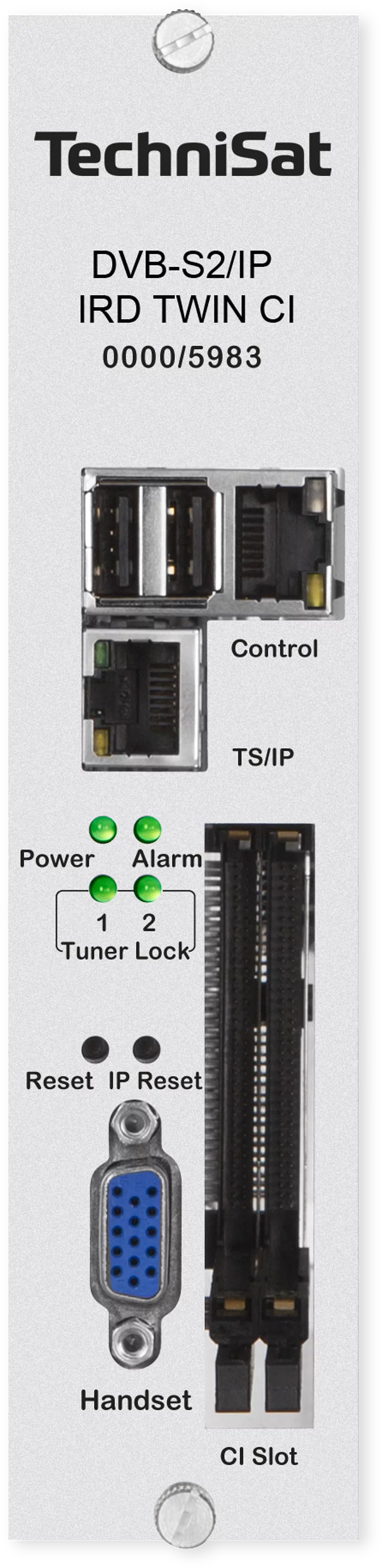 DVB-S2/IP IRD TWIN CI Frontal, Front