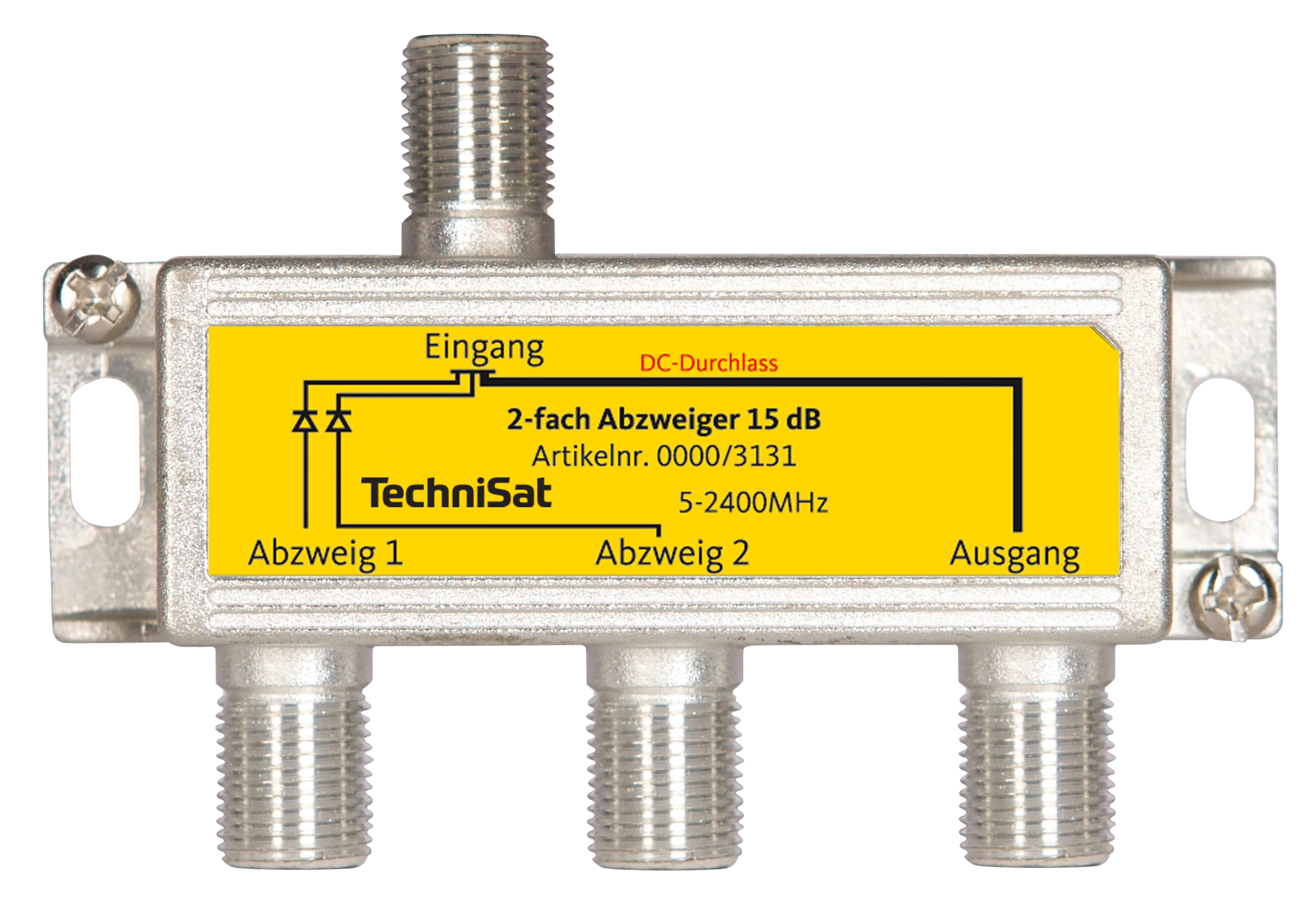 Podwójny rozdzielacz SAT 15 dB z odsprzężeniem diodowym Frontal, Front
