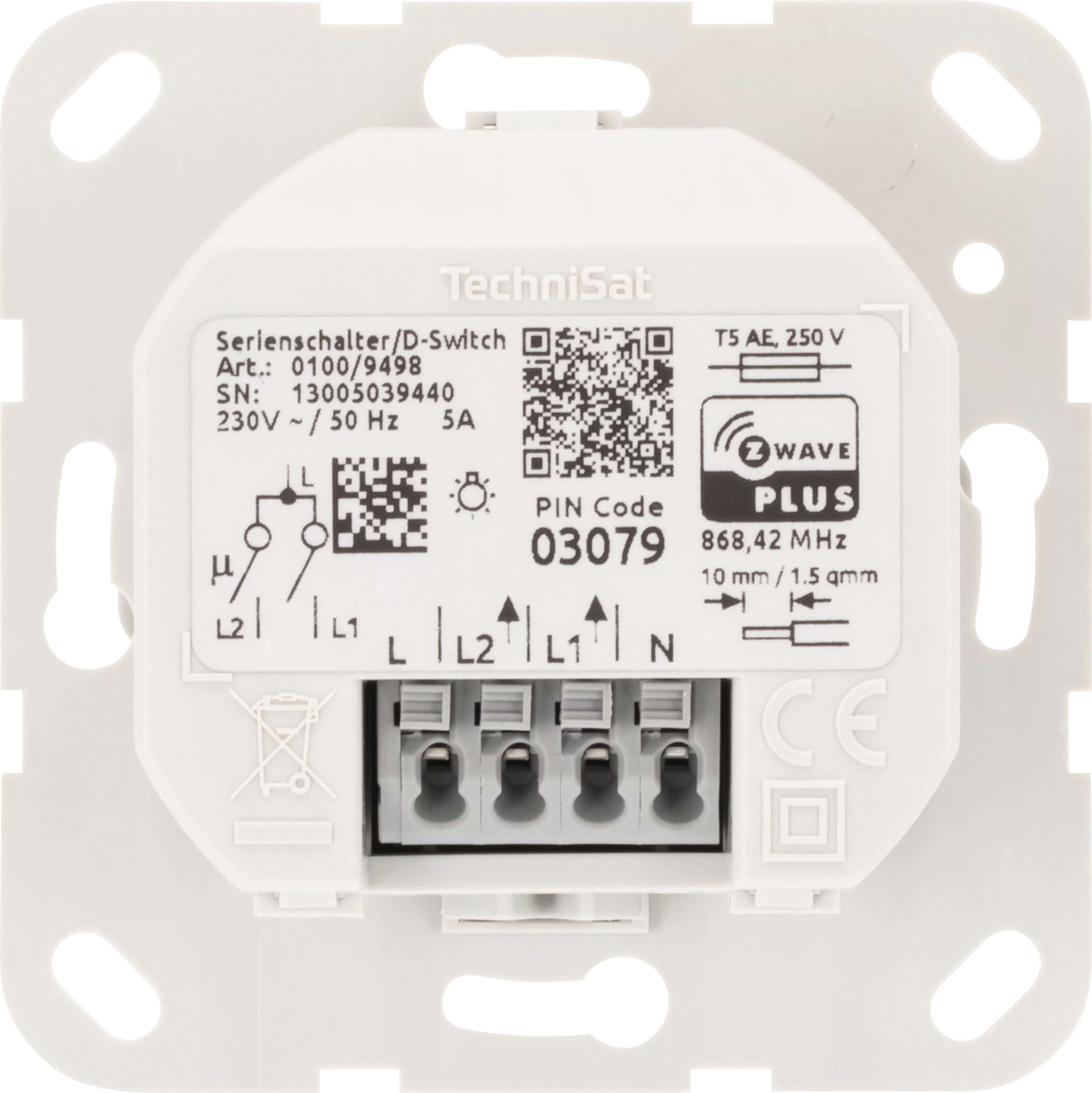 Podtynkowy sterownik światła, podwójny, kompatybilny z Gira Frontal, Rück