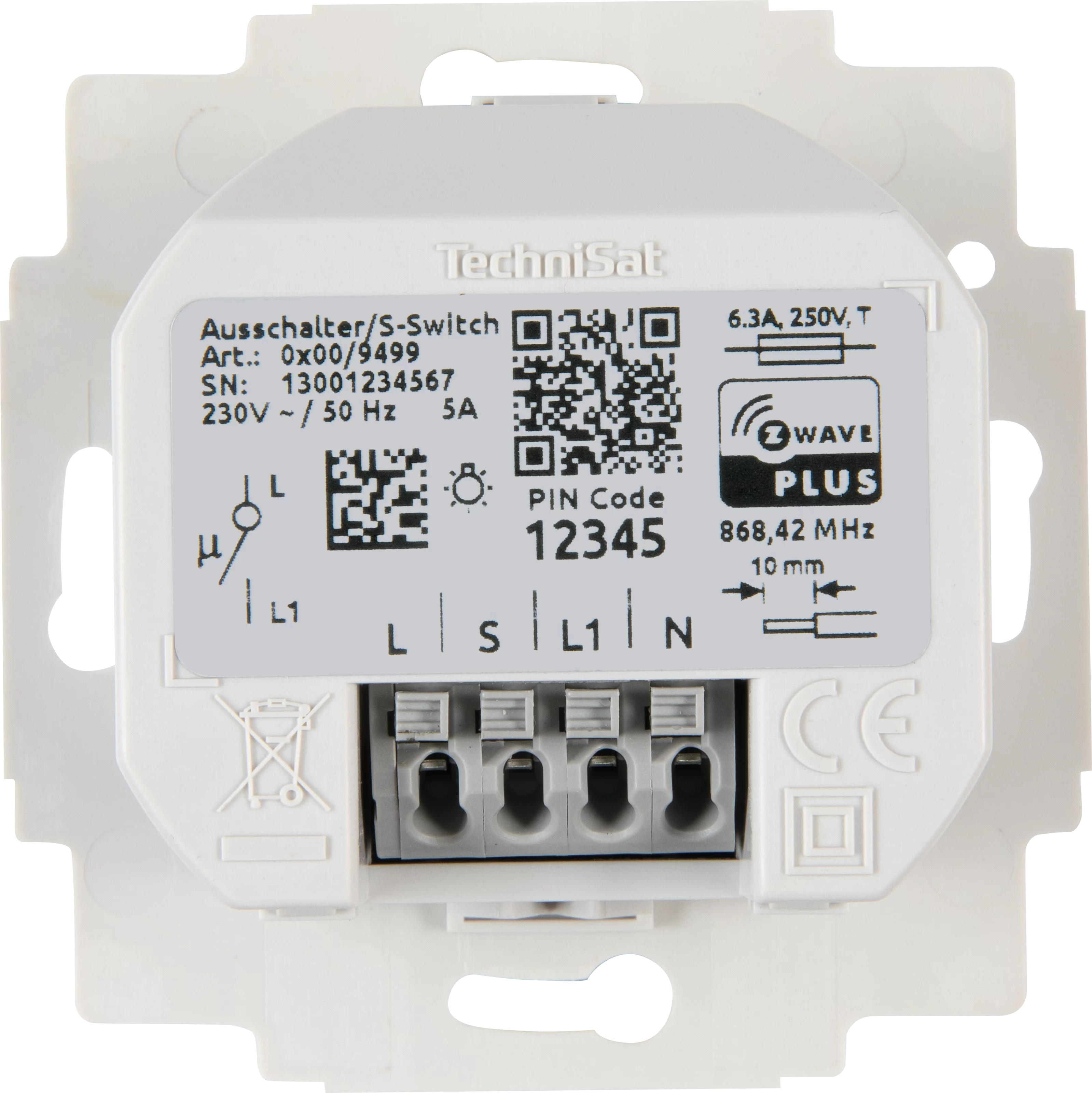 On/Off switch flush mount comp. Busch-Jaeger Frontal, Rück