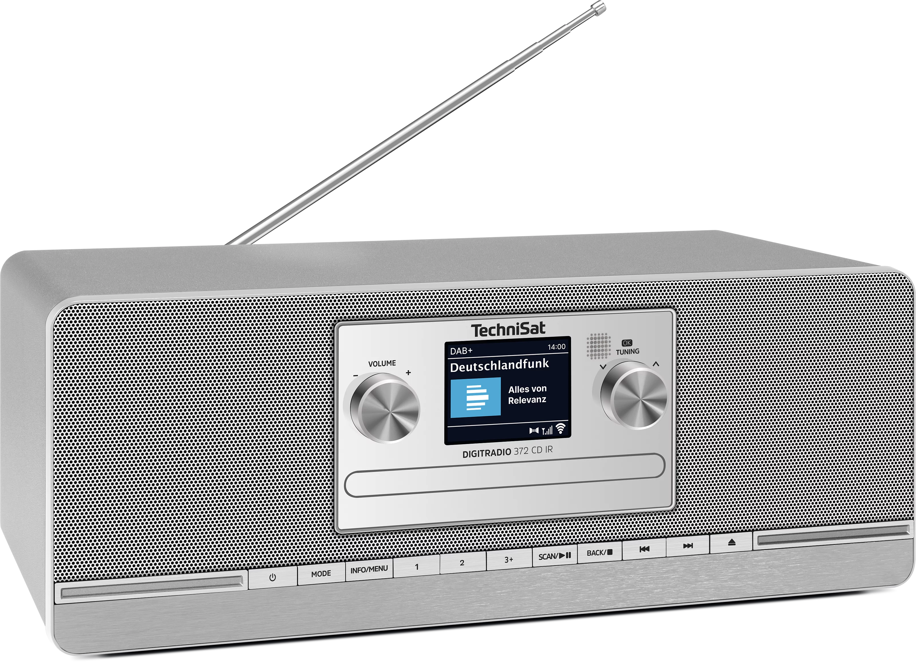 DIGITRADIO 372 CD IR, anthracite/silver Schräg, Rechts