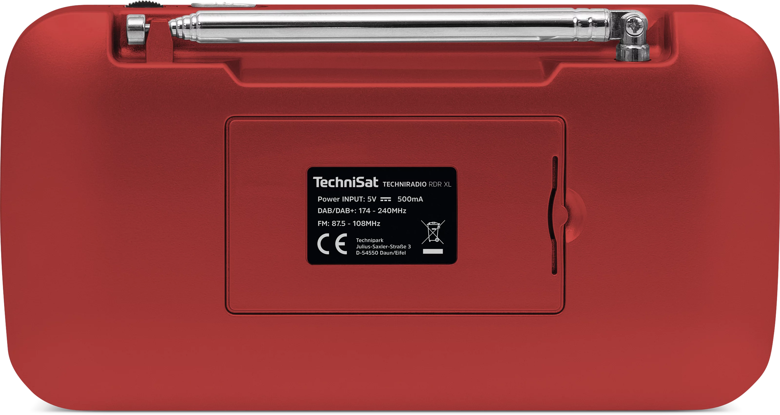 TECHNIRADIO RDR XL, czerwony Frontal, Rück
