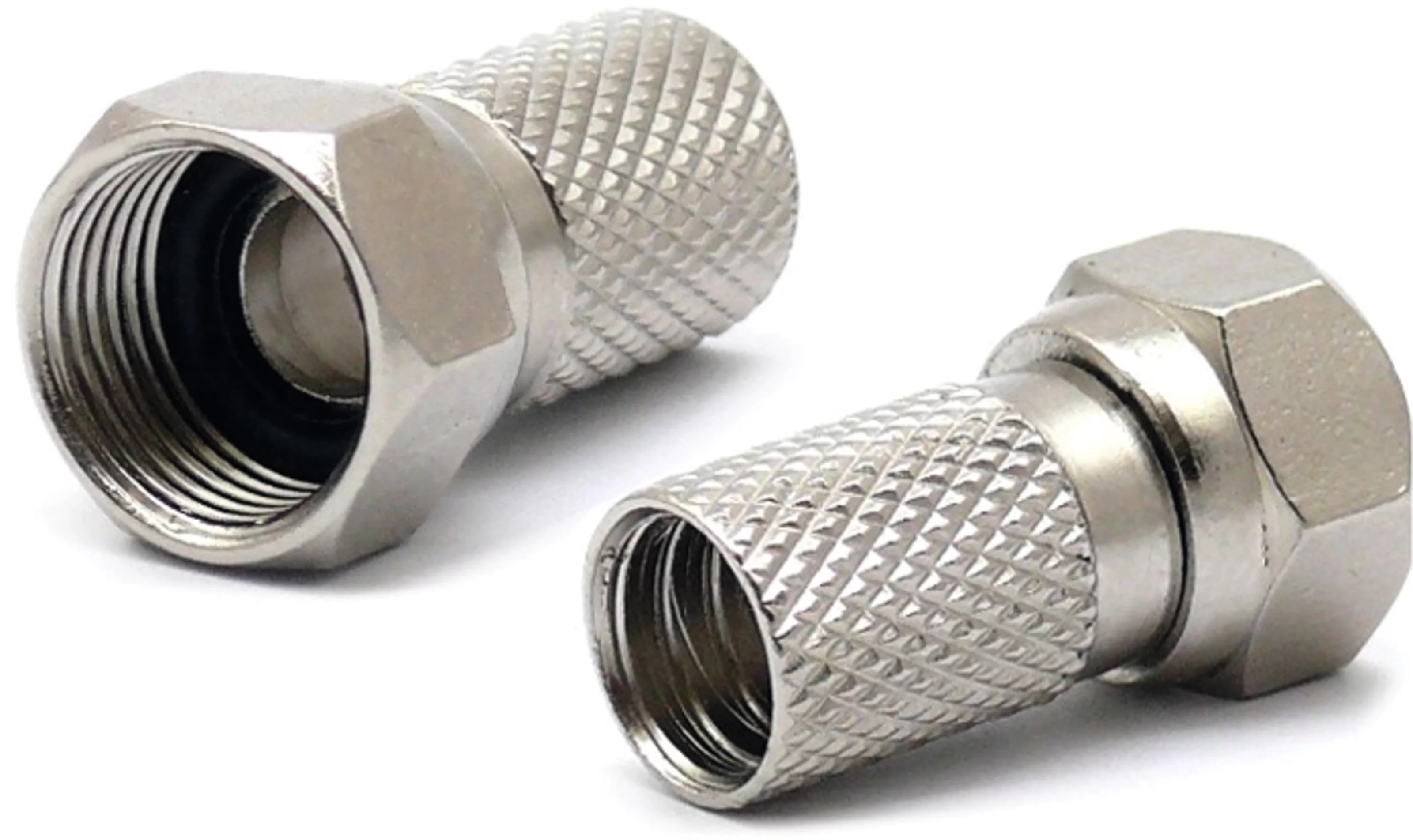 Screw-on F-connectors with gasket Schräg, Links