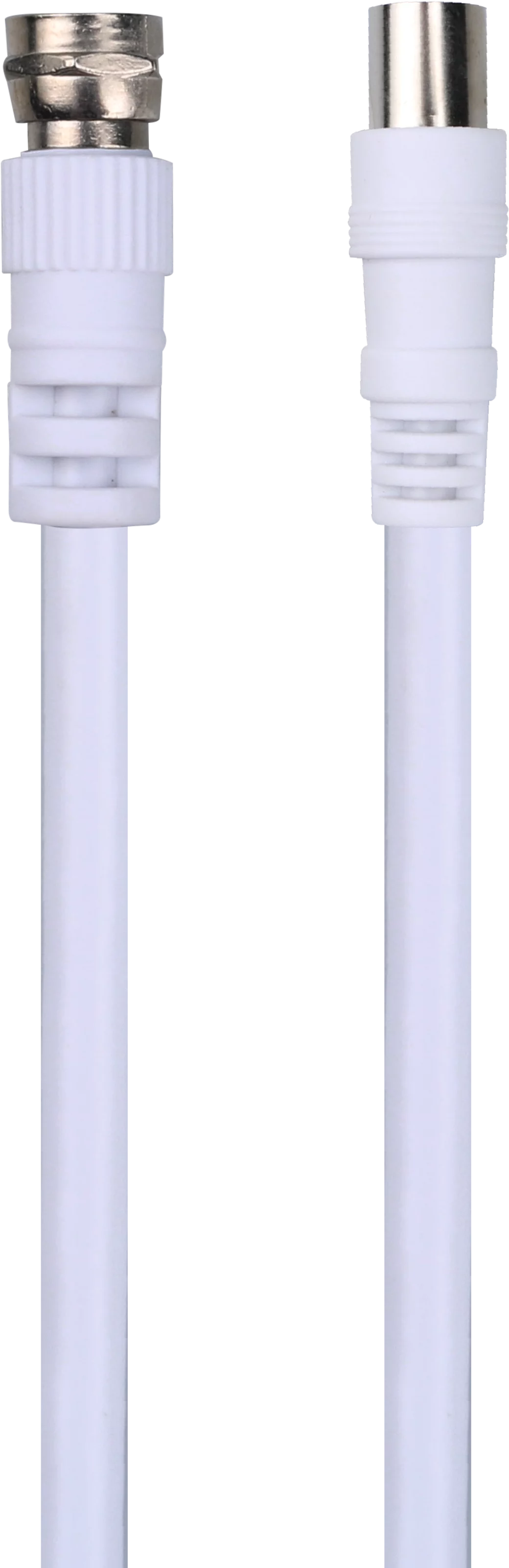 IEC-F antenna cable; 1.5 m, white Schräg, Links