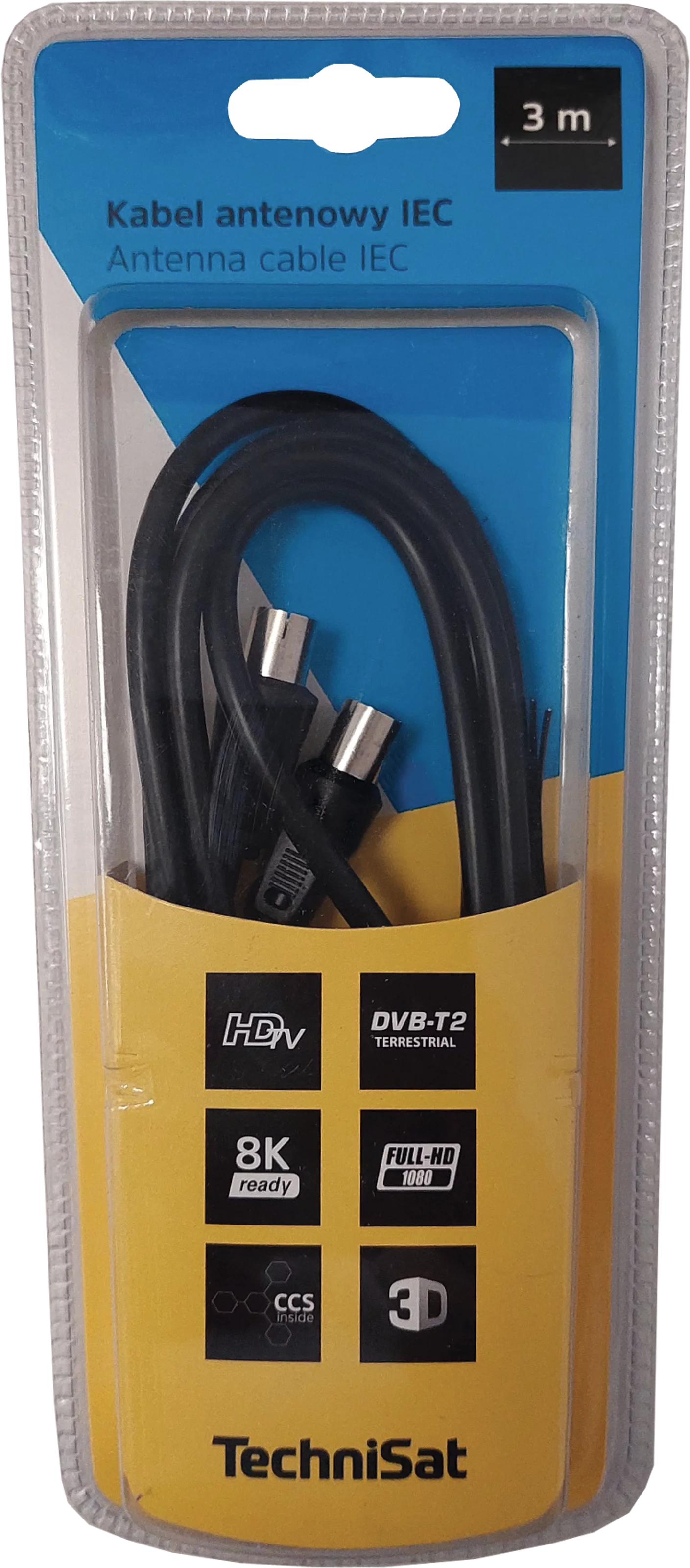 Kabel antenowy IEC; 3 m, czarny MVerpackung