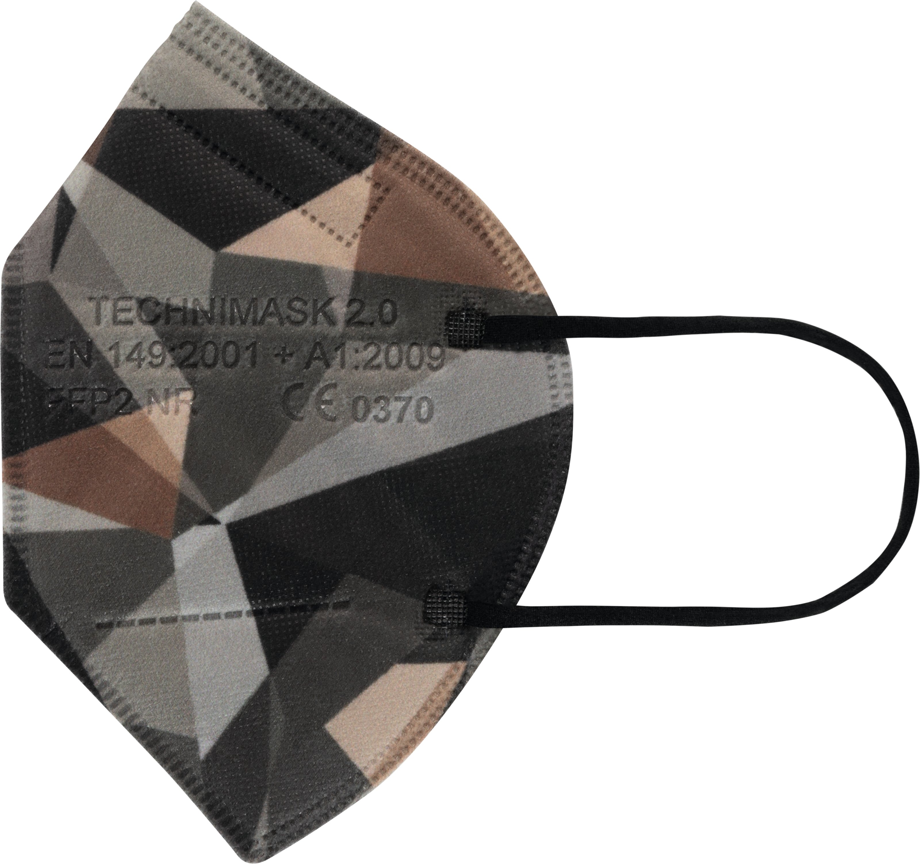 TECHNIMASK 2.0, 15 Stück (3 Polybeutel mit 5 Stück) Frontal, Front
