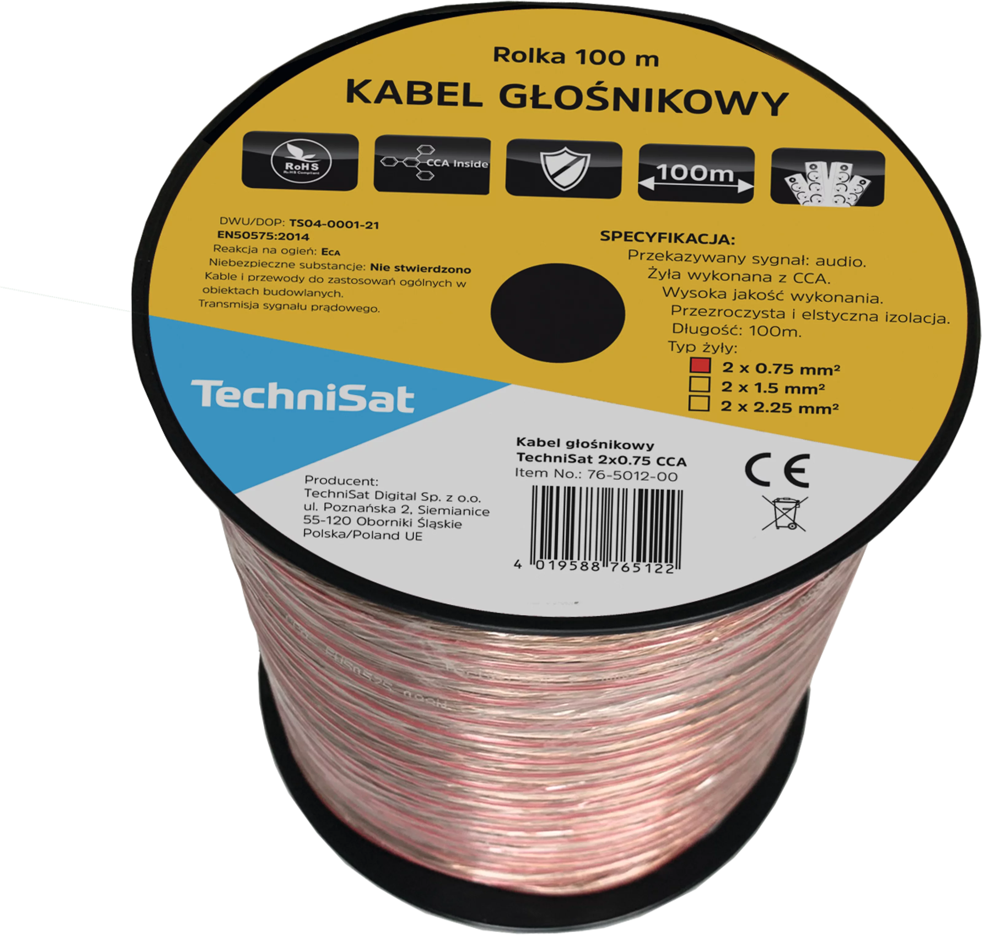 Speaker cable CCA 2 x 0.75 mm MVerpackung