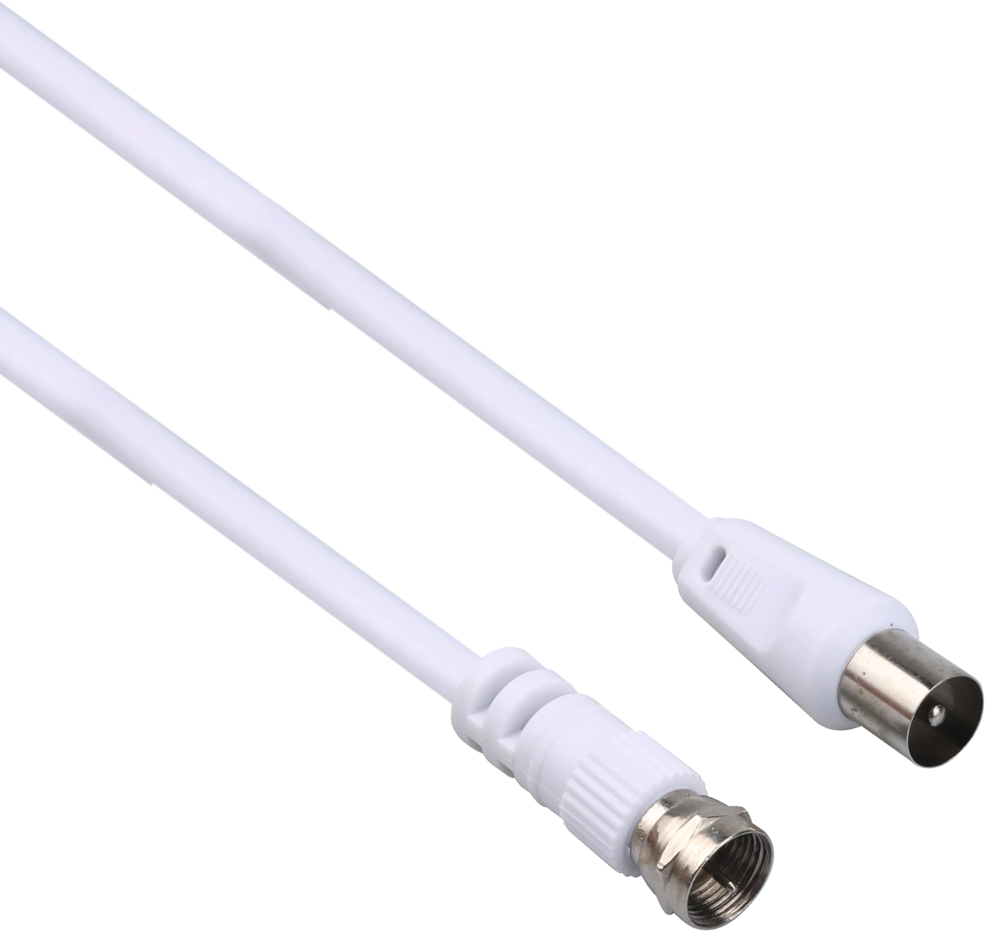Kabel antenowy IEC-F; 3 m, biały Frontal, Front