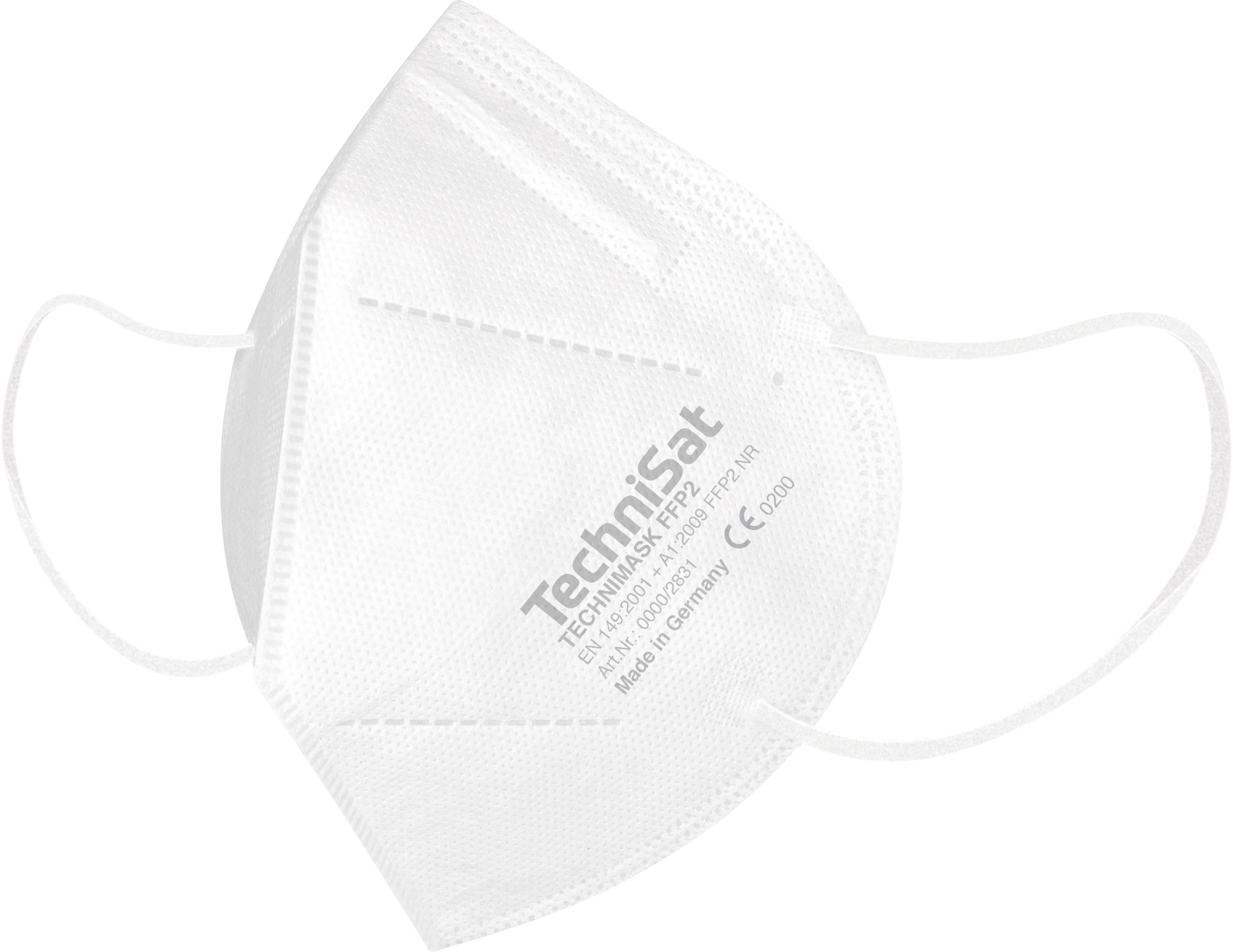 TECHNIMASK FFP2, 20 Stück (4 Polybeutel mit je 5 Stück) Schräg, Links