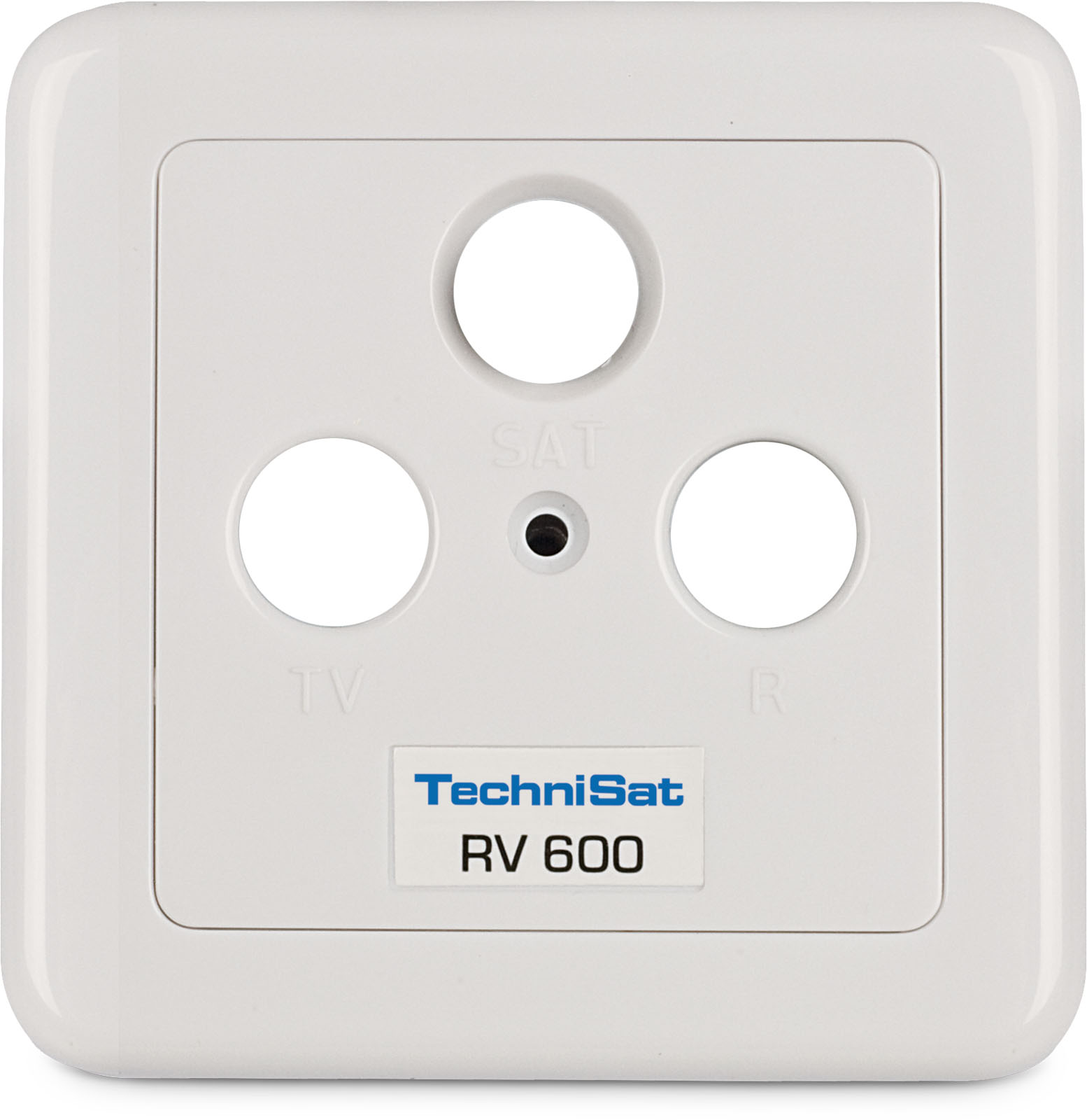 RV 600-10, gniazdo przelotowe z odsprzężeniem 10 dB (z ramką natynkową) Frontal, Front