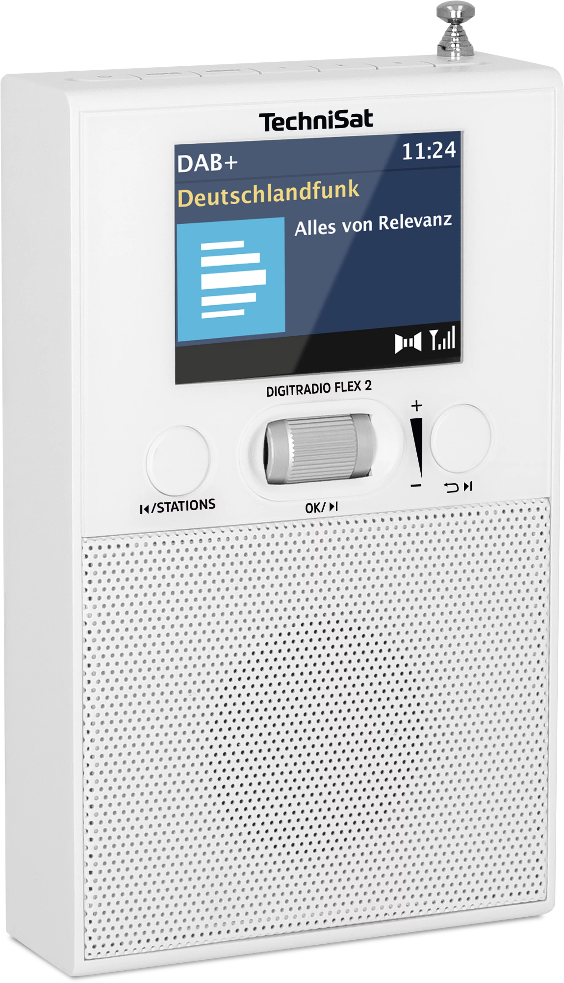 DIGITRADIO FLEX 2, biały Schräg, Rechts