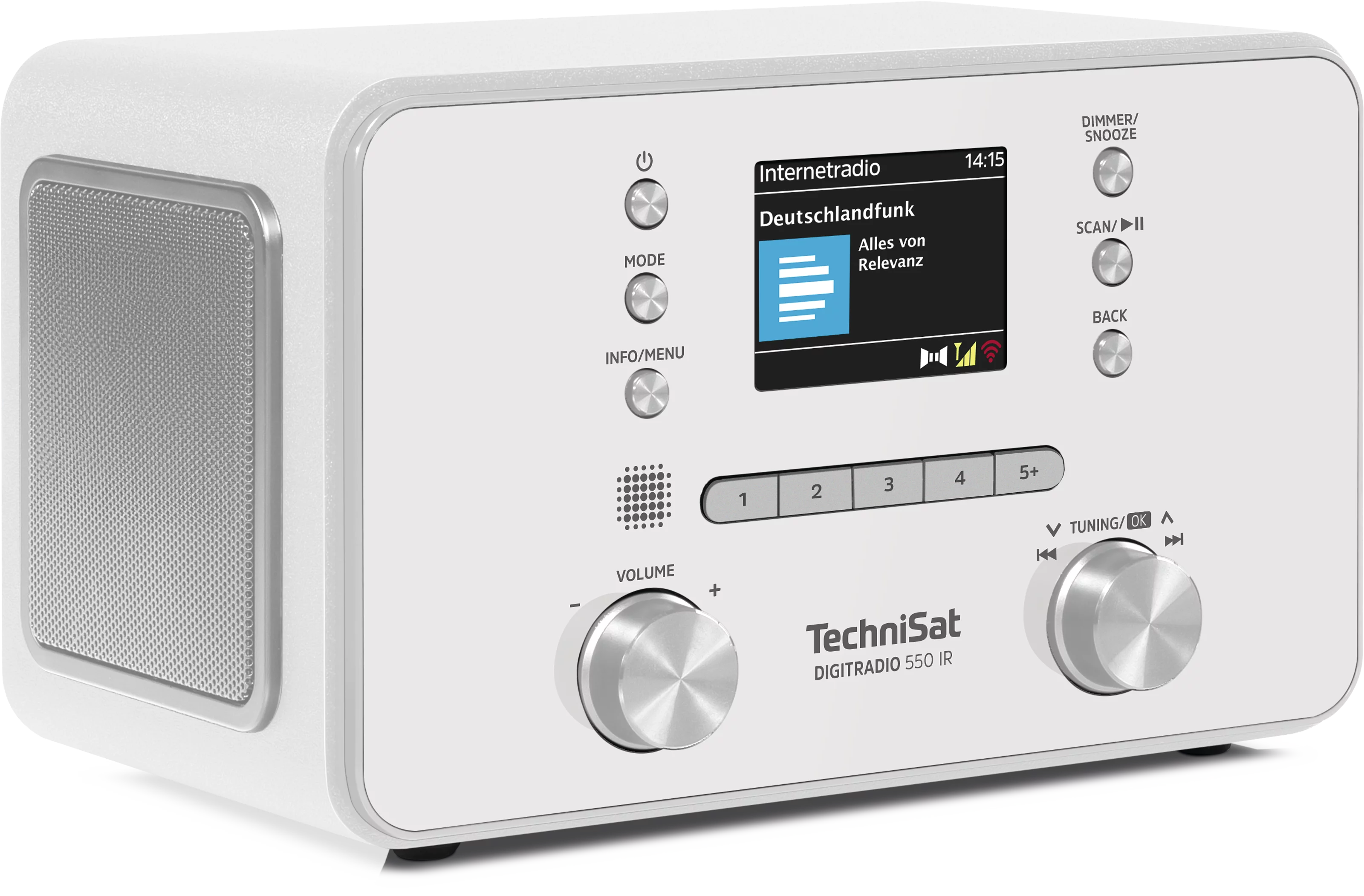 DIGITRADIO 550 IR, white Schräg, Rechts