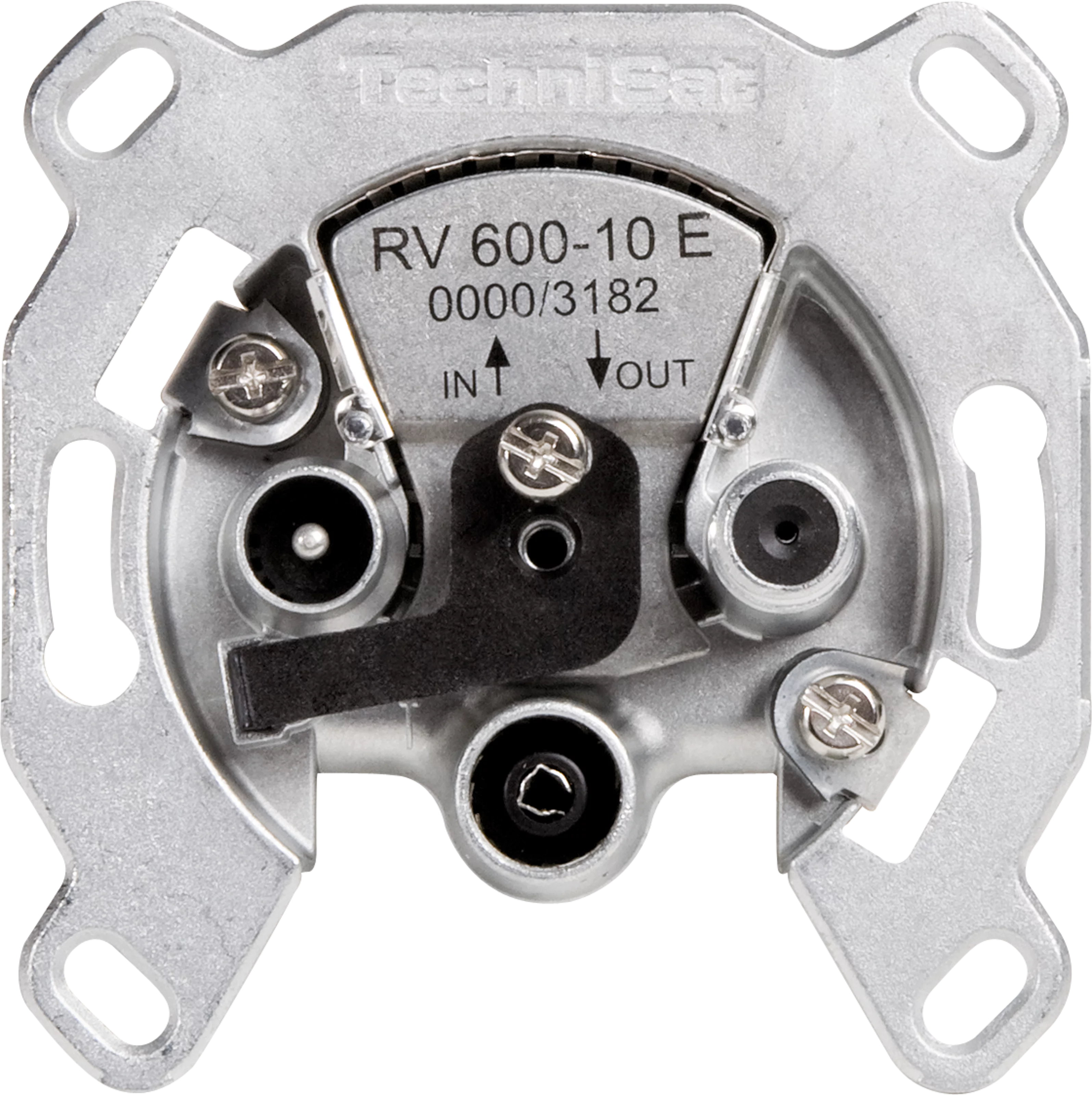 Transfer socket RV 600-10E with overcharge protection and and securityelectronic Frontal, Front