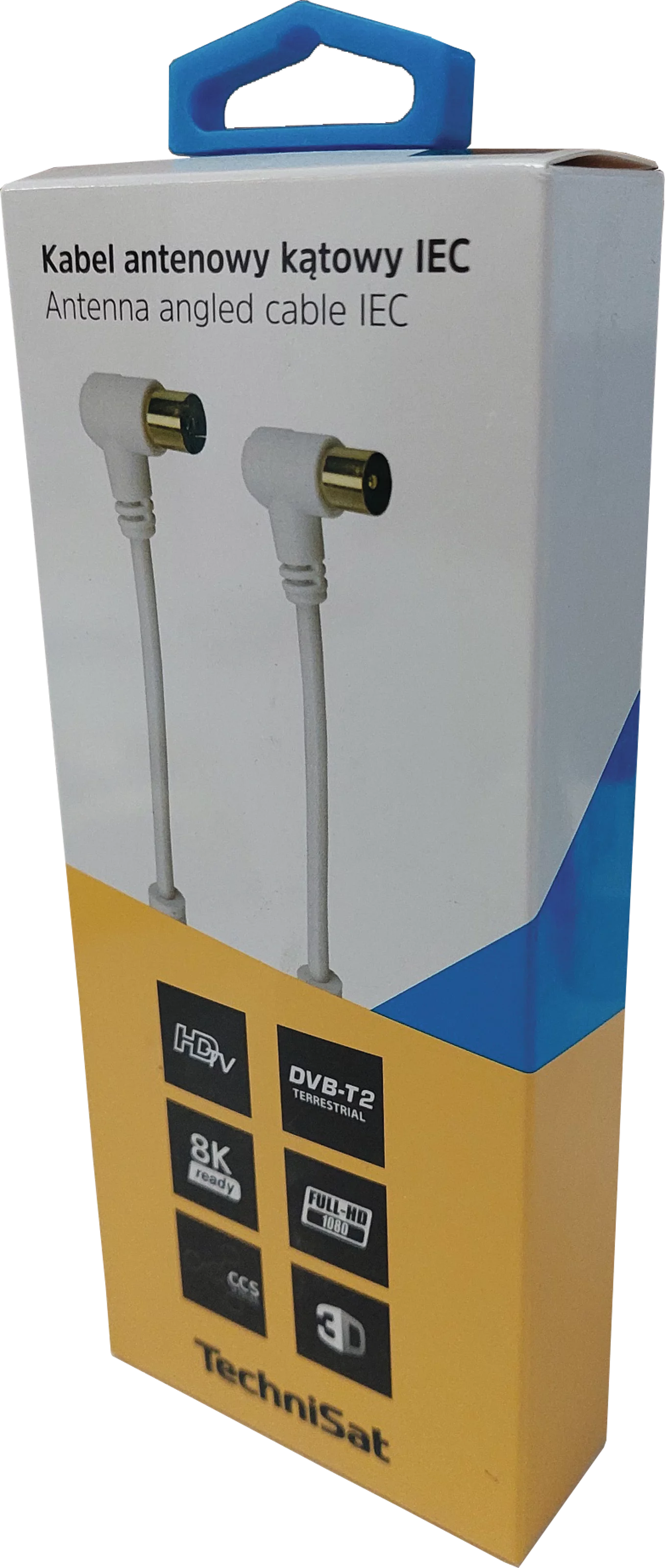 IEC angular antenna cable; 3 m, white MVerpackung