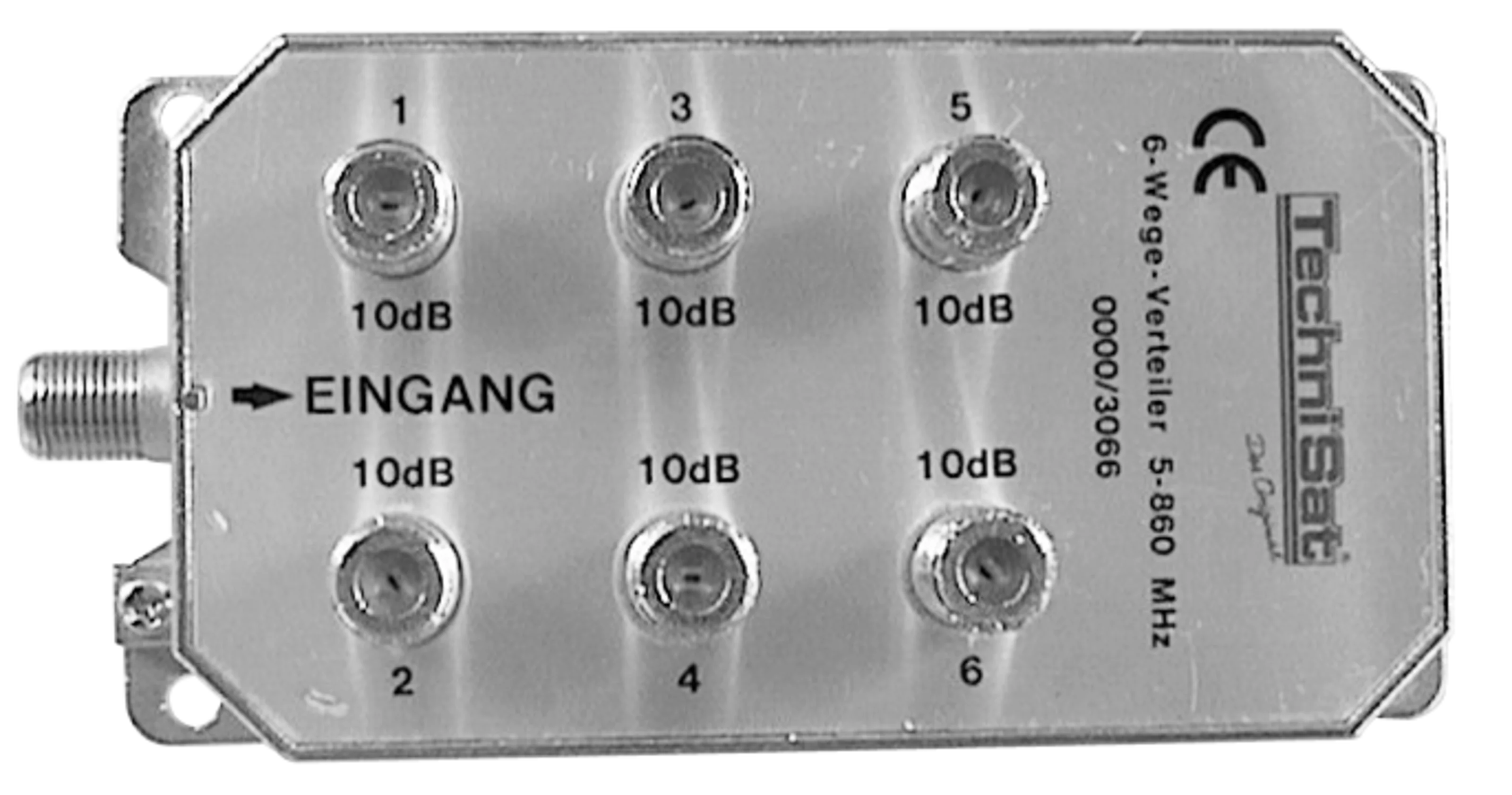 6 drożny rozgałęźnik CATV Frontal, Front