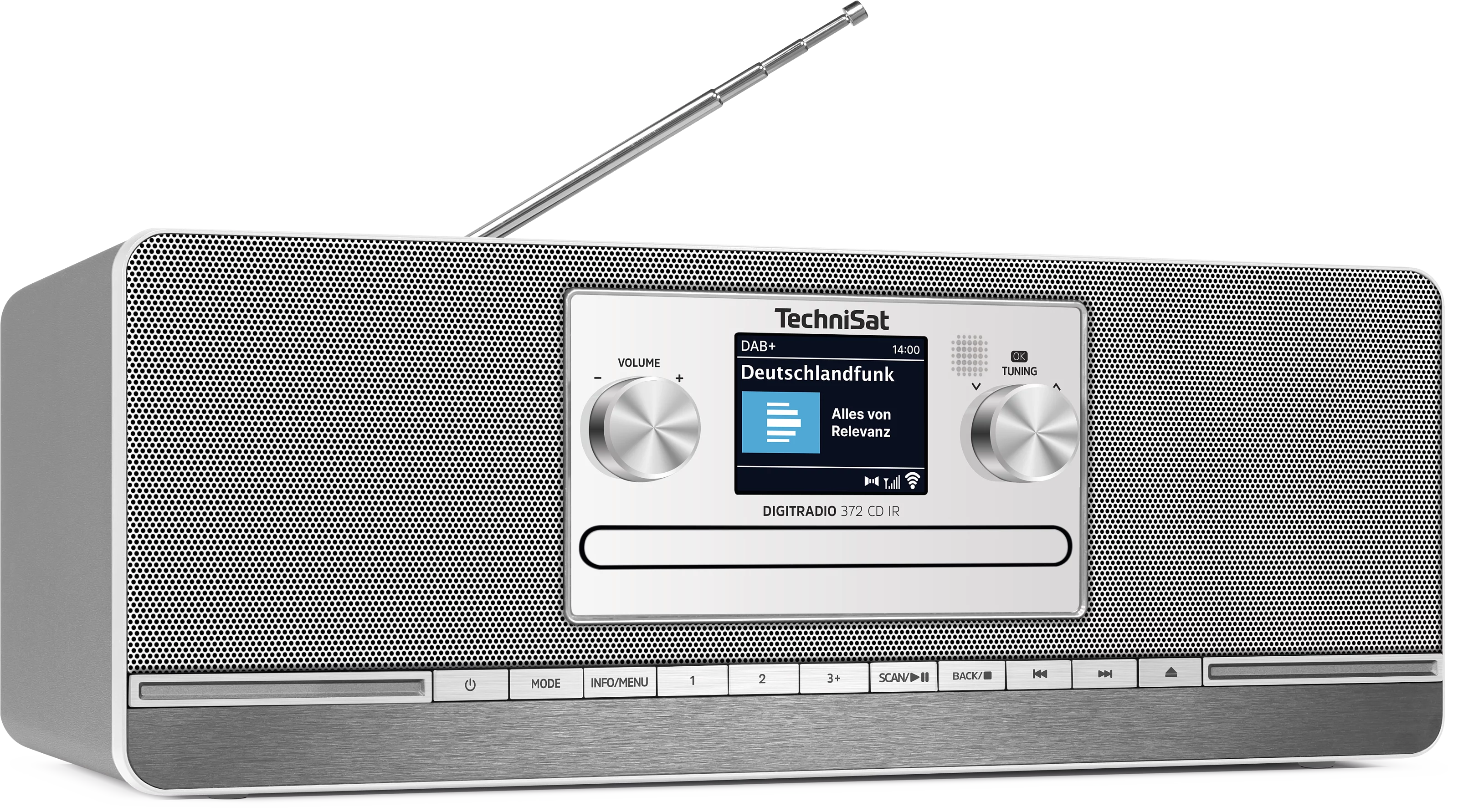 DIGITRADIO 372 CD IR, anthracite/silver Schräg, Rechts