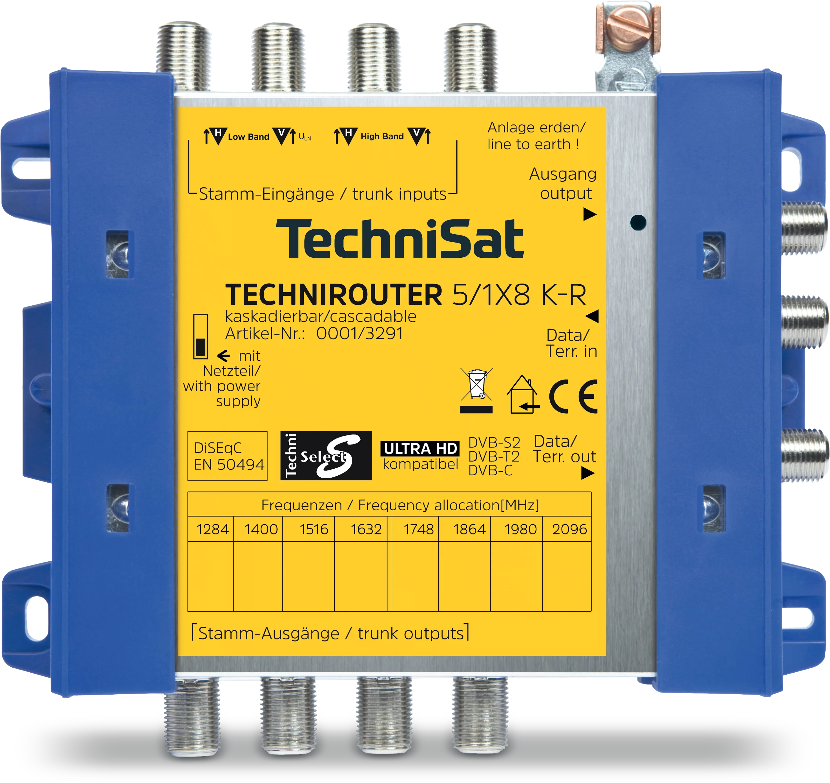 TECHNIROUTER 5/1x8 K-R (Kaskade) Frontal, Front