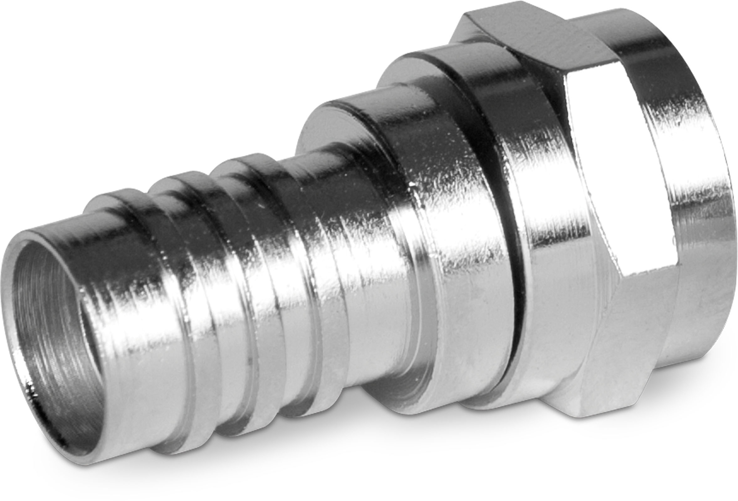 F crimp connector, 1-piece, for MINI-COAXSAT 2150, 100 pcs. Frontal, Front