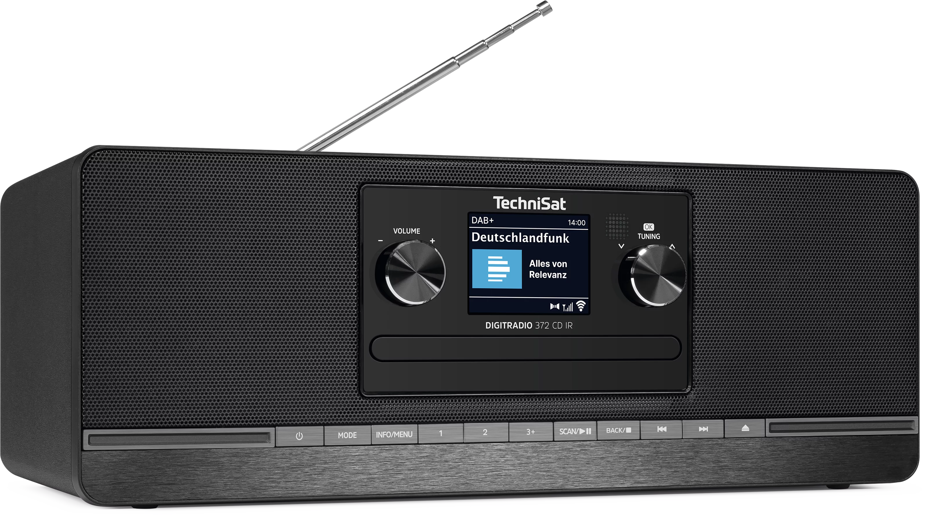 DIGITRADIO 372 CD IR, black Schräg, Rechts