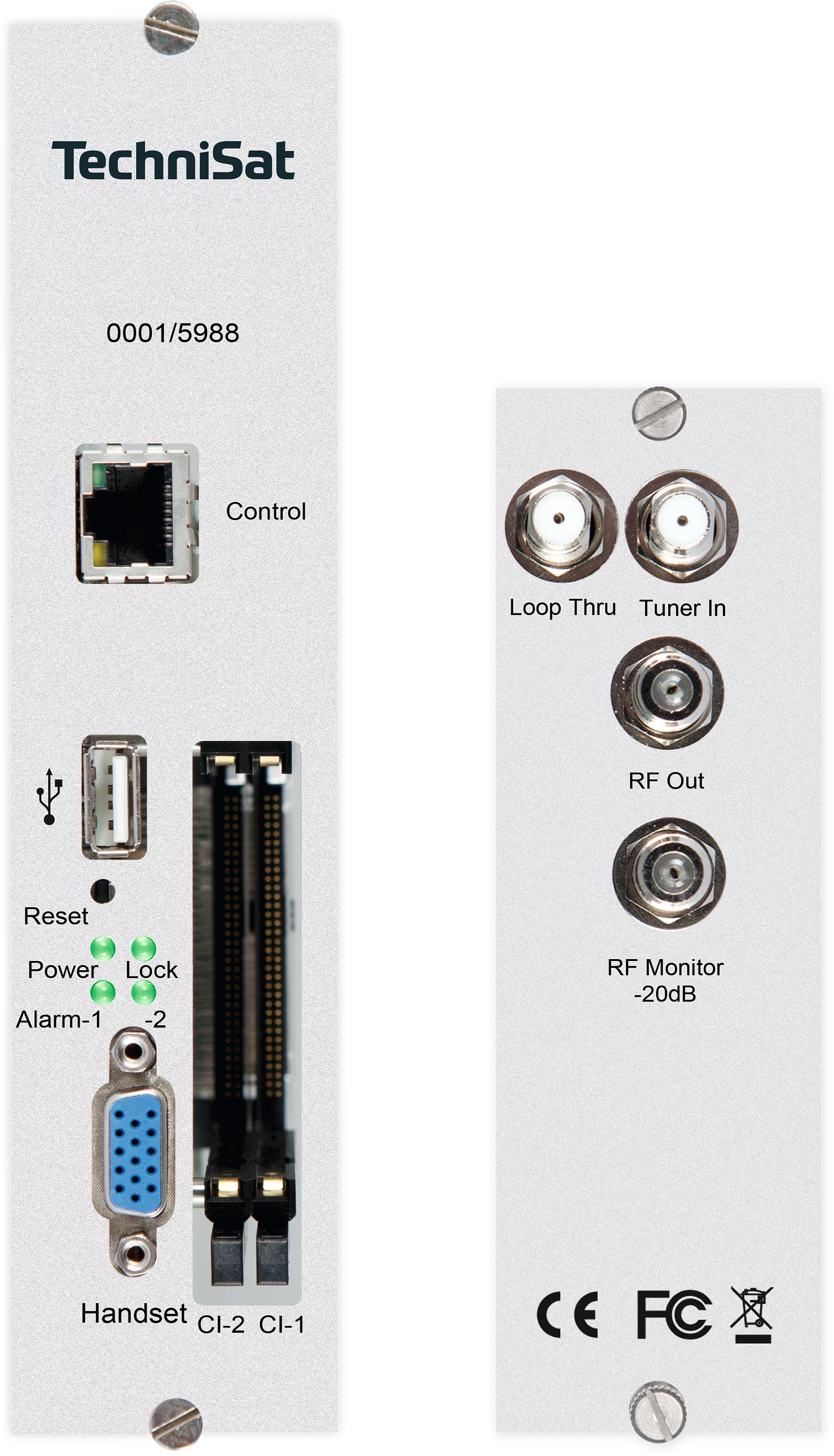 Transmodulator DVB-C/PAL TM TWIN CI Frontal, Front