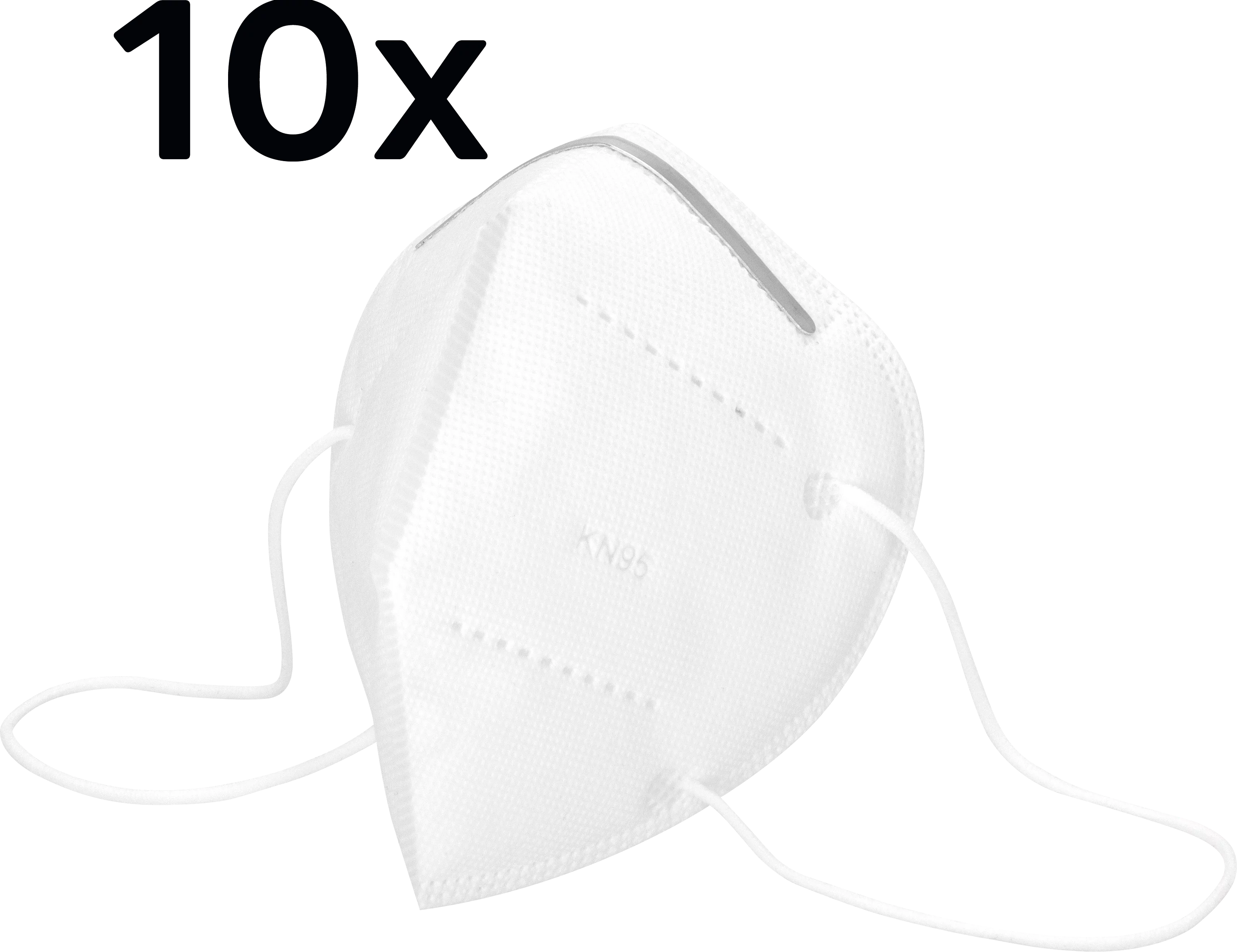 Zestaw: 10 szt. maseczek KN95 Schräg, Links