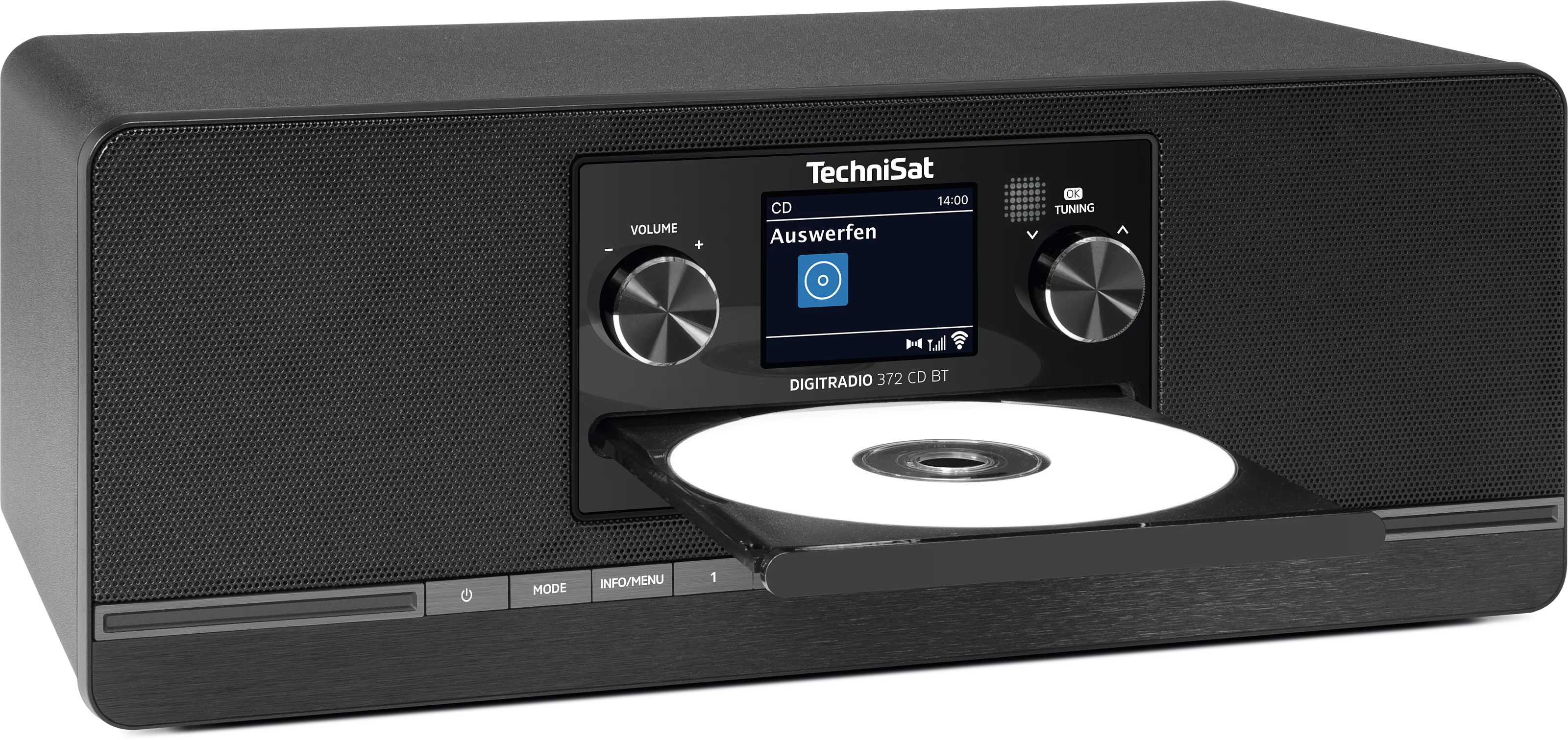 DIGITRADIO 372 CD BT, black Schräg, Rechts